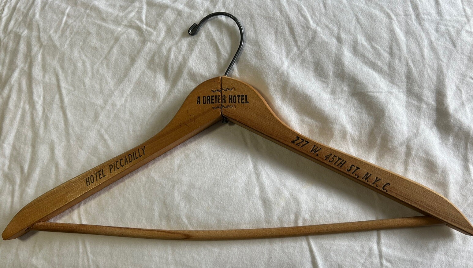 Vintage Hotel Piccadilly A Drier Hotel 227 W45th New York City Wooden Hanger
