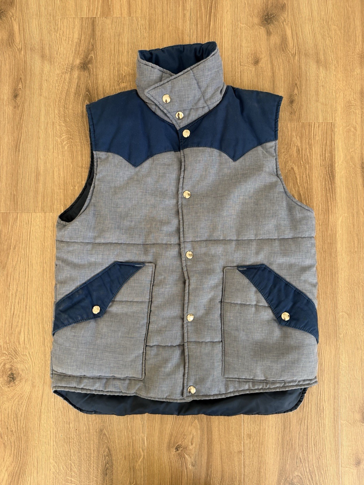 Vintage Trails West Women’s Medium Blue Down Feathered Puffer Vest Quilted