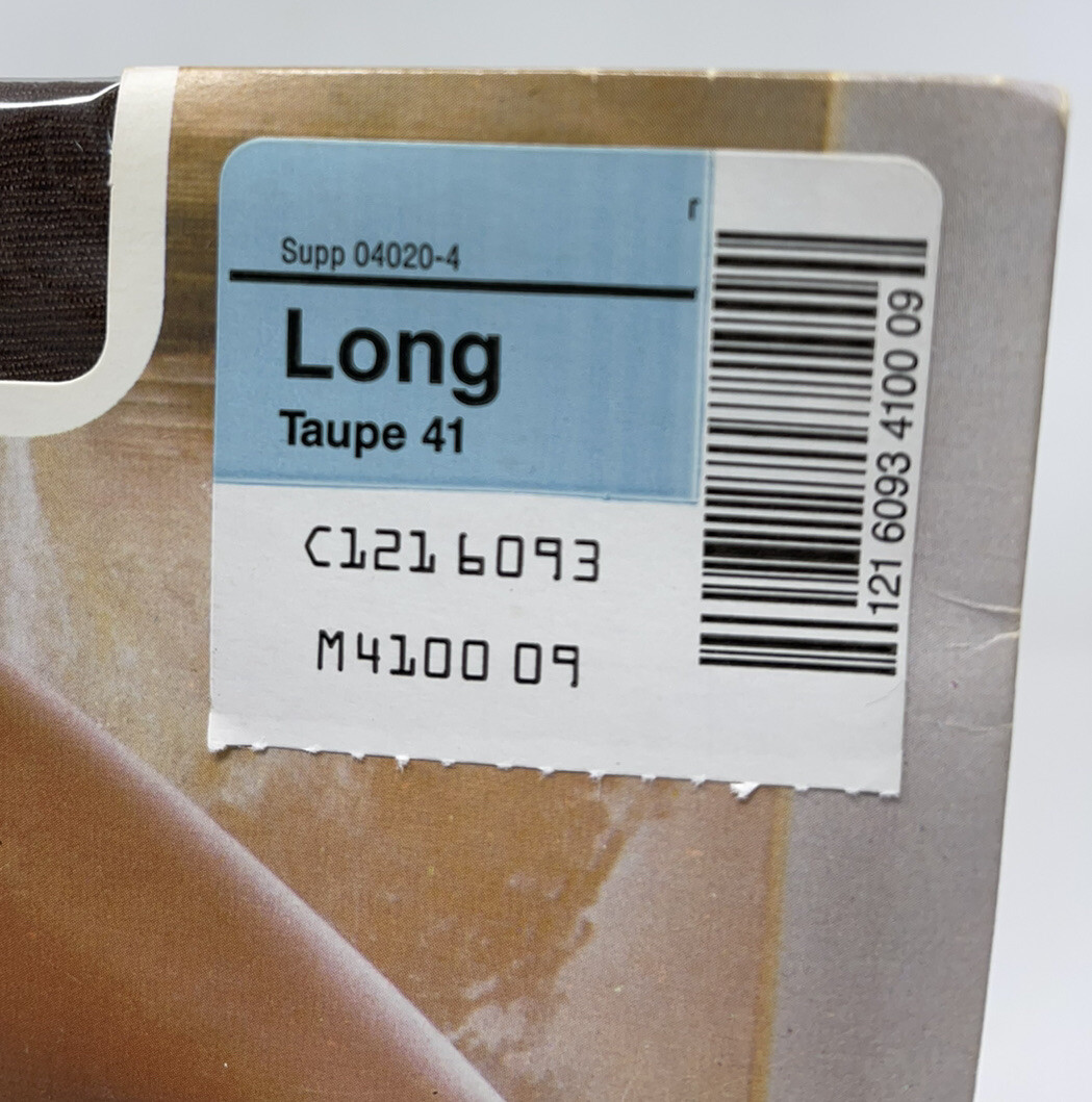 NIP NOS J.C. Penney Sheer Caress Control Top Pantyhose Sandalfoot Taupe 41 Long