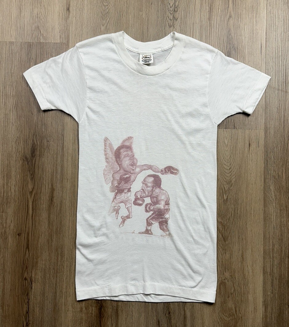 70s VINTAGE Muhammad Ali Art T-Shirt Size Small Very Rare Obscure
