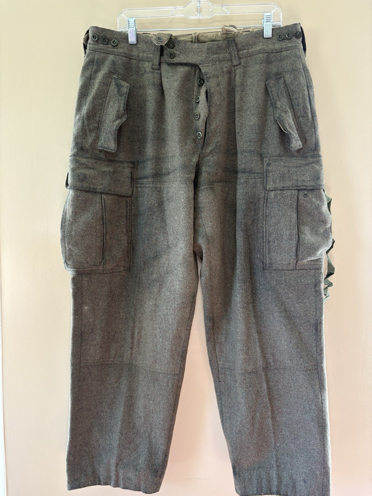 1960s Wool Cargos Pants Niemann And Co Military Heavy Field Size 34 Vintage