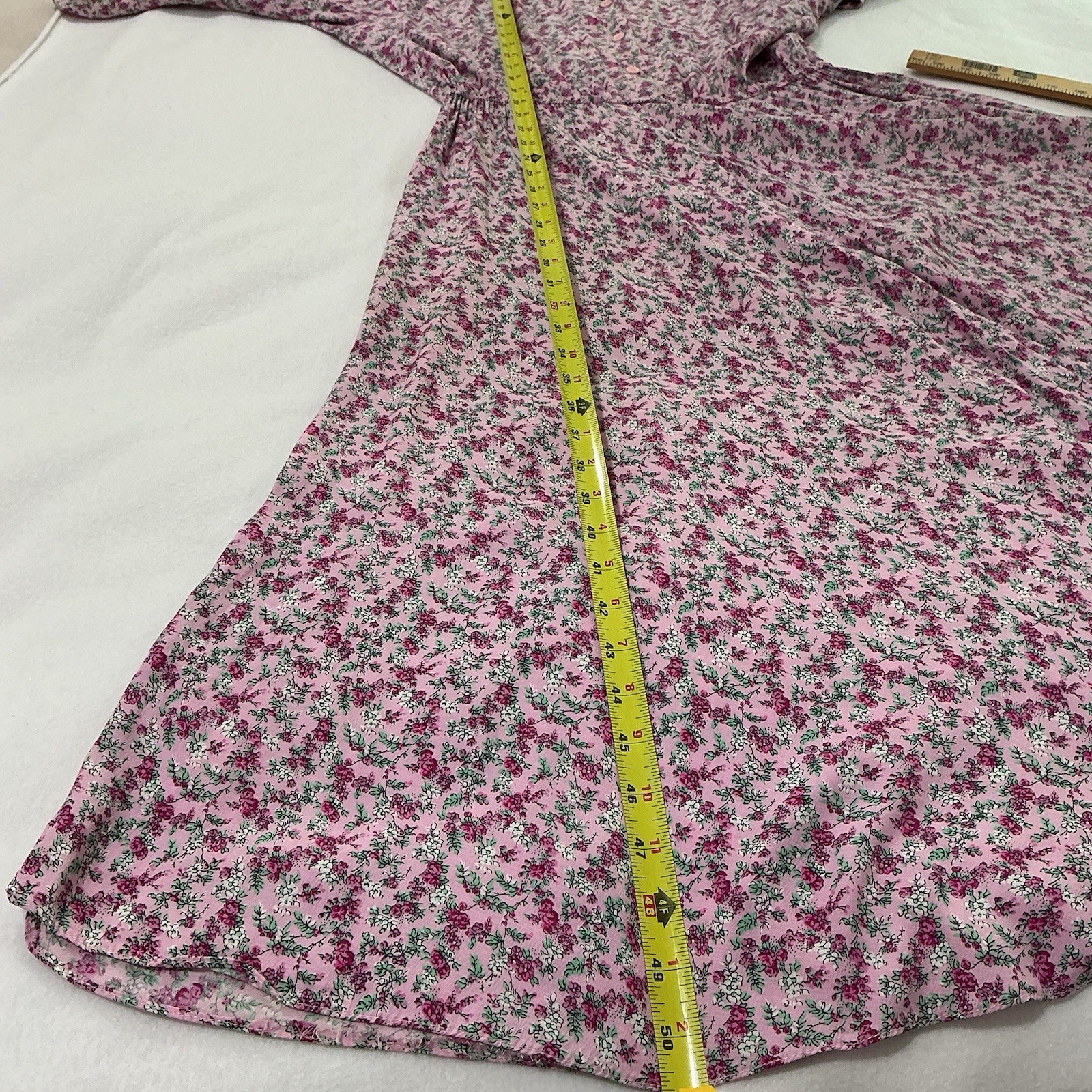 Karin Stevens Floral A-Line Dress 12 Cottagecore Vintage 90s Mom Union Made USA