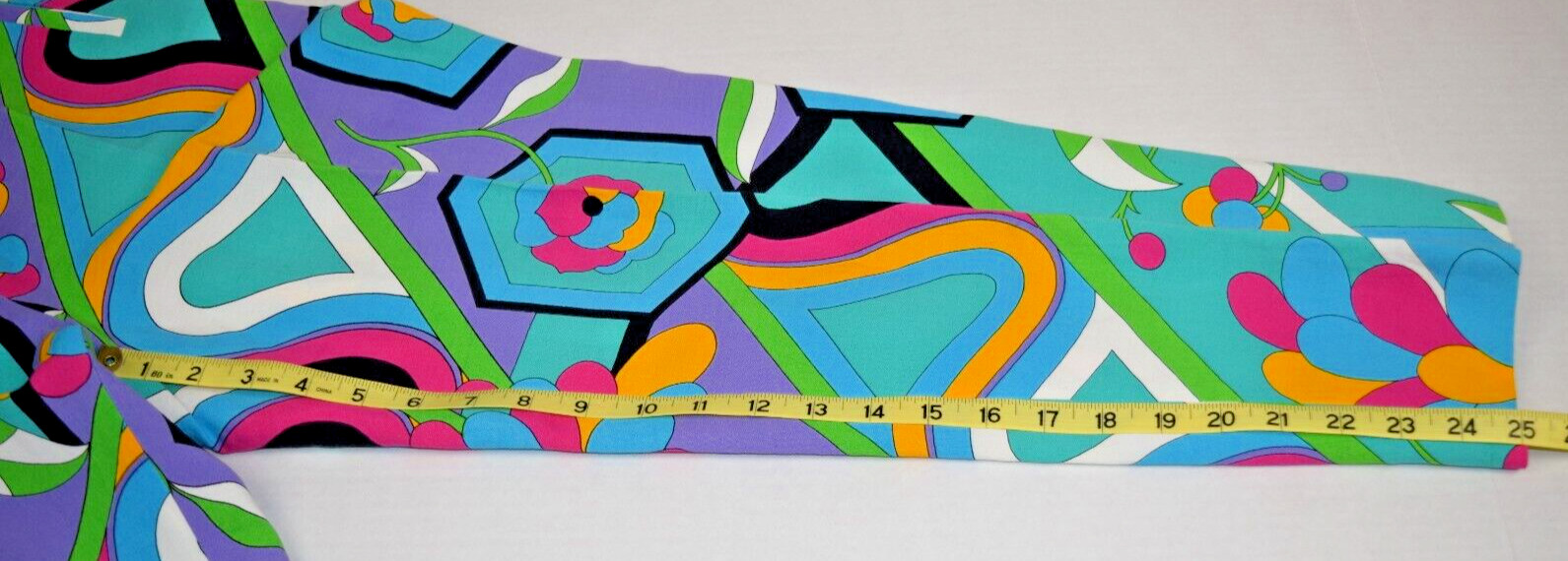 Vintage Pants Byblos 42 Size S/M 8os Turquoise Green Purple Pop Art Made Italy