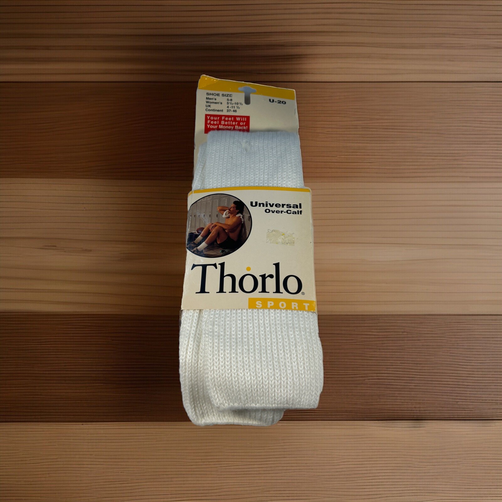 VTG Socks Thorlo Sport Orlon Acrylic NOS 1990s USA Navy sz 5-8 Over The Calf.