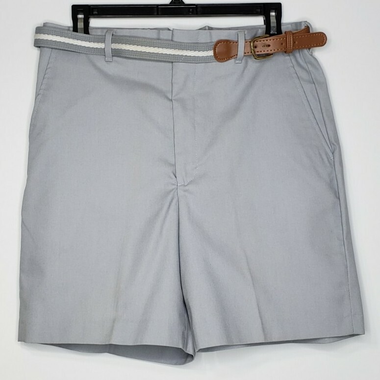Vintage Knights Bridge Belted Casual Gray Shorts Men’s 32Wx6.5L Made In USA NOS