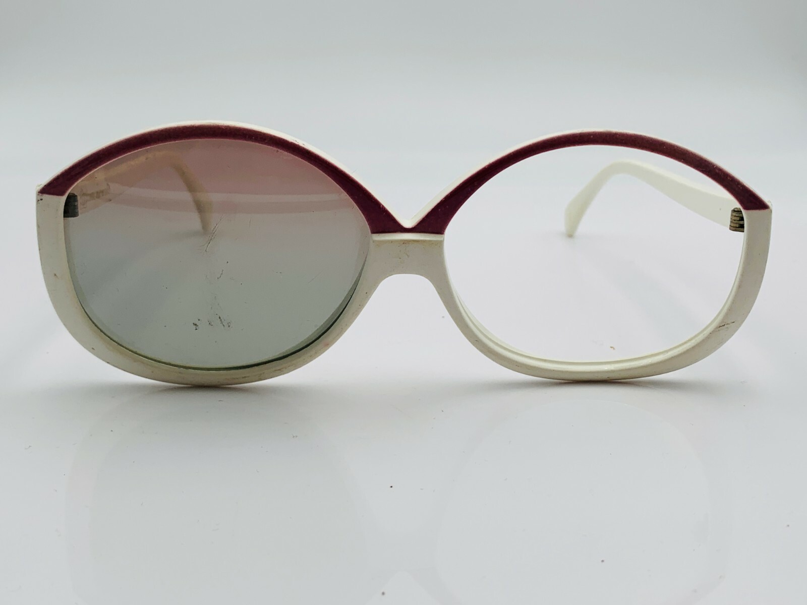 Vintage Cool-Ray 380 Pink White Oval Sunglasses FRAMES ONLY