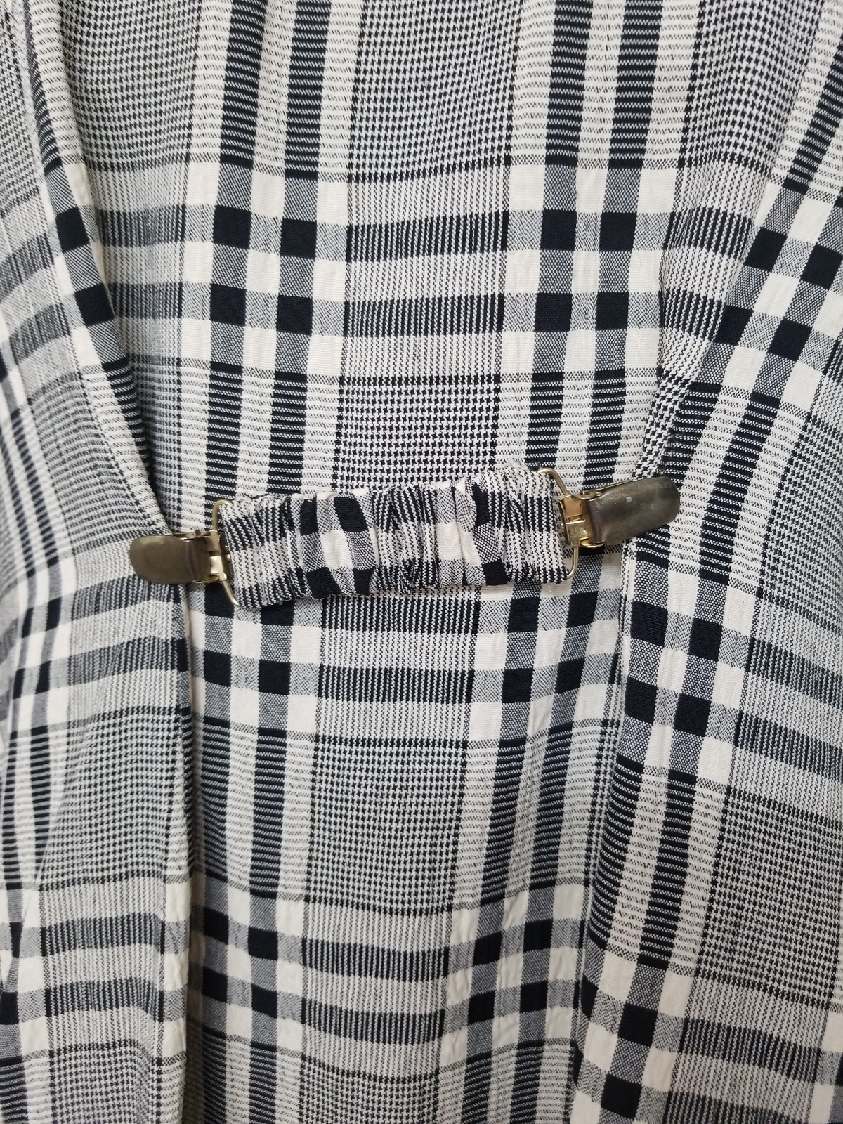 Vintage Dawn Joy Taupe/Black Plaid Mini Padded Shoulders Jacket Dress 9/10
