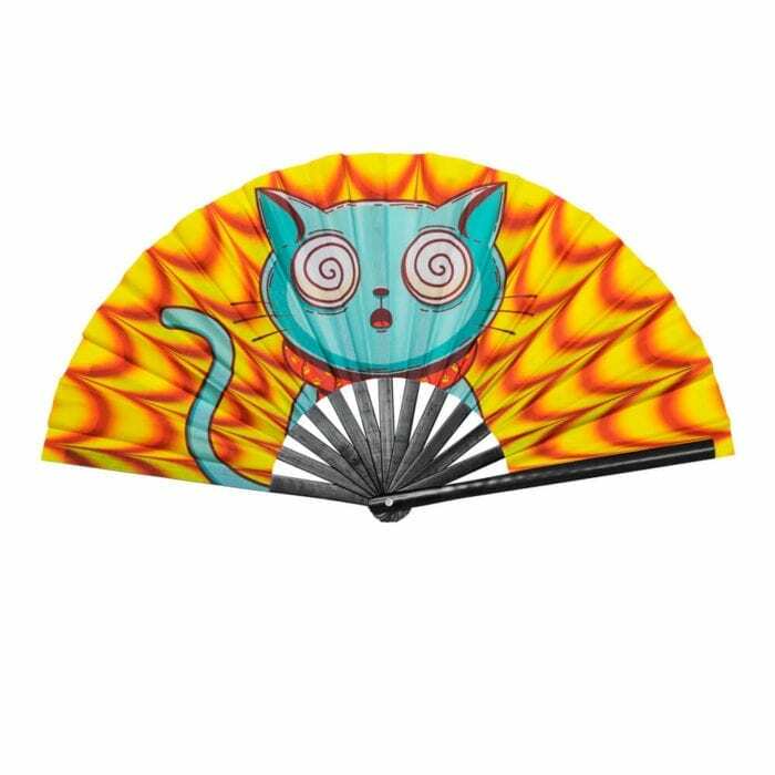 GloFX Festival Folding Fan – Trippy Kitty
