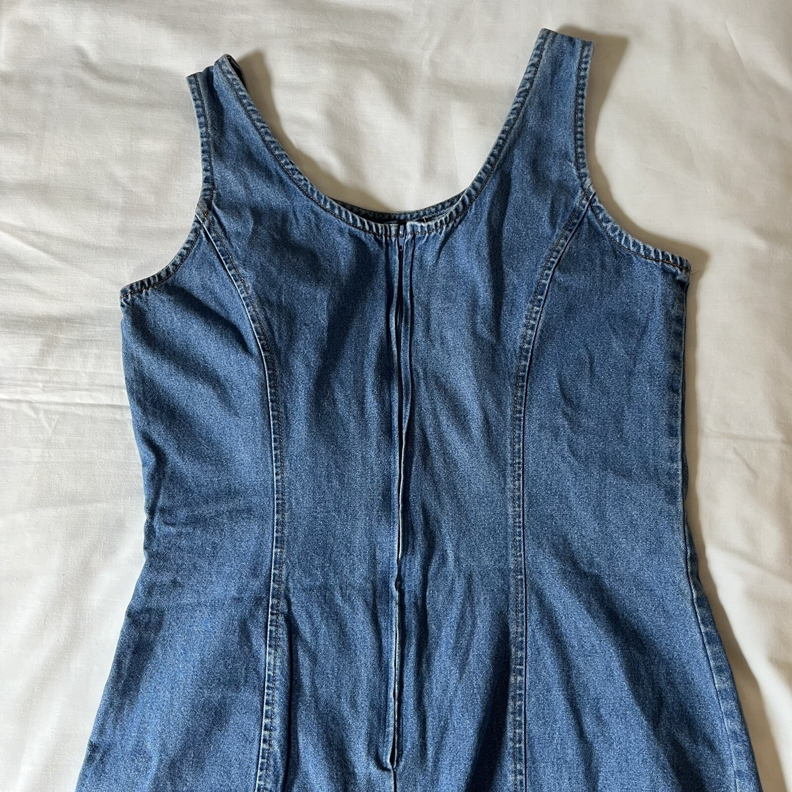 Vintage 90’s California Concepts Size 7 Denim Flower Dress Y2K Juniors Small