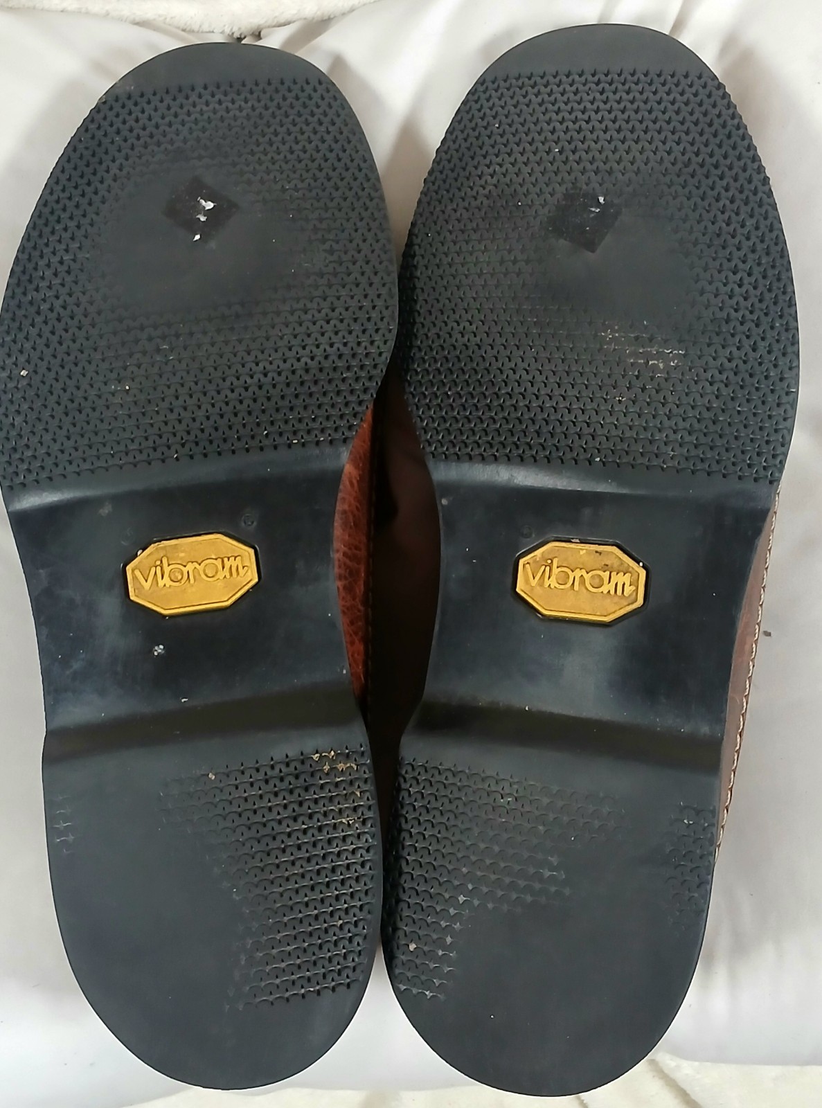Vintage Chippewa Bison Leather Penny Loafers 10D USA Handsewn Moccasin Vibram So