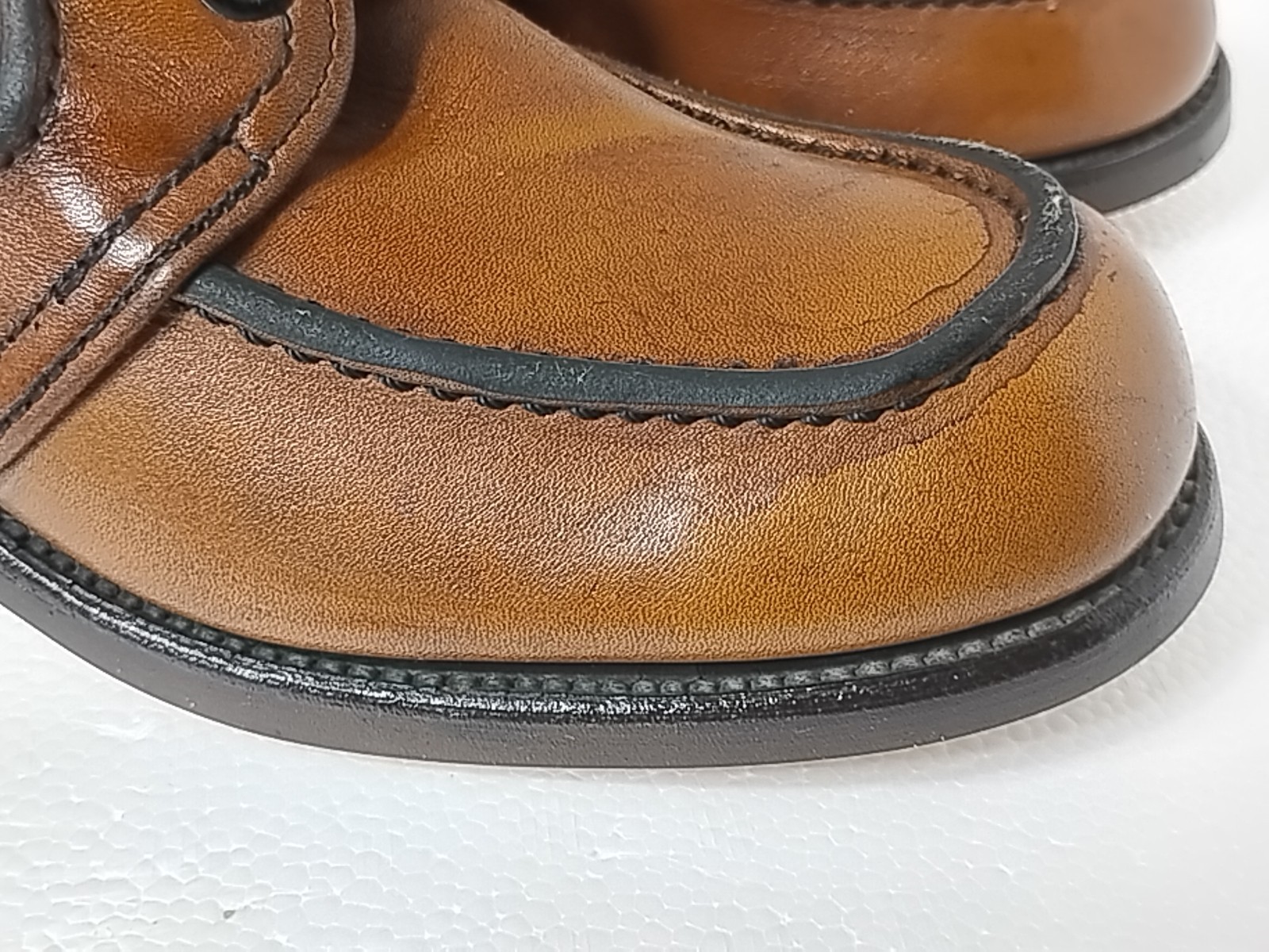 Vintage Deadstock 1970s Brown Leather Platform Oxfords Made In Usa 9d