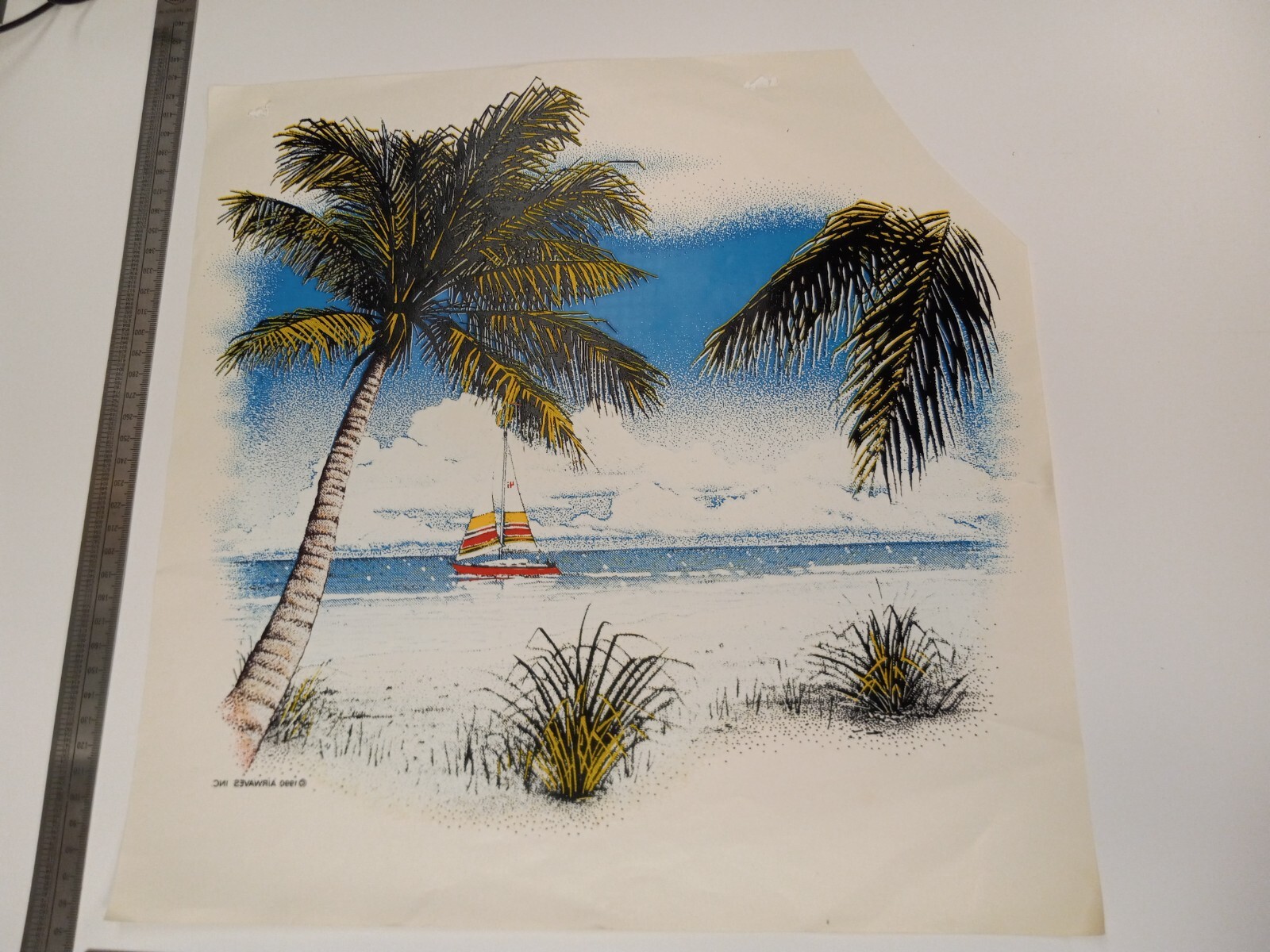 Vintage (Original Bootleg Iron -On / Heat Transfer) Beach Sail Boat City Pop