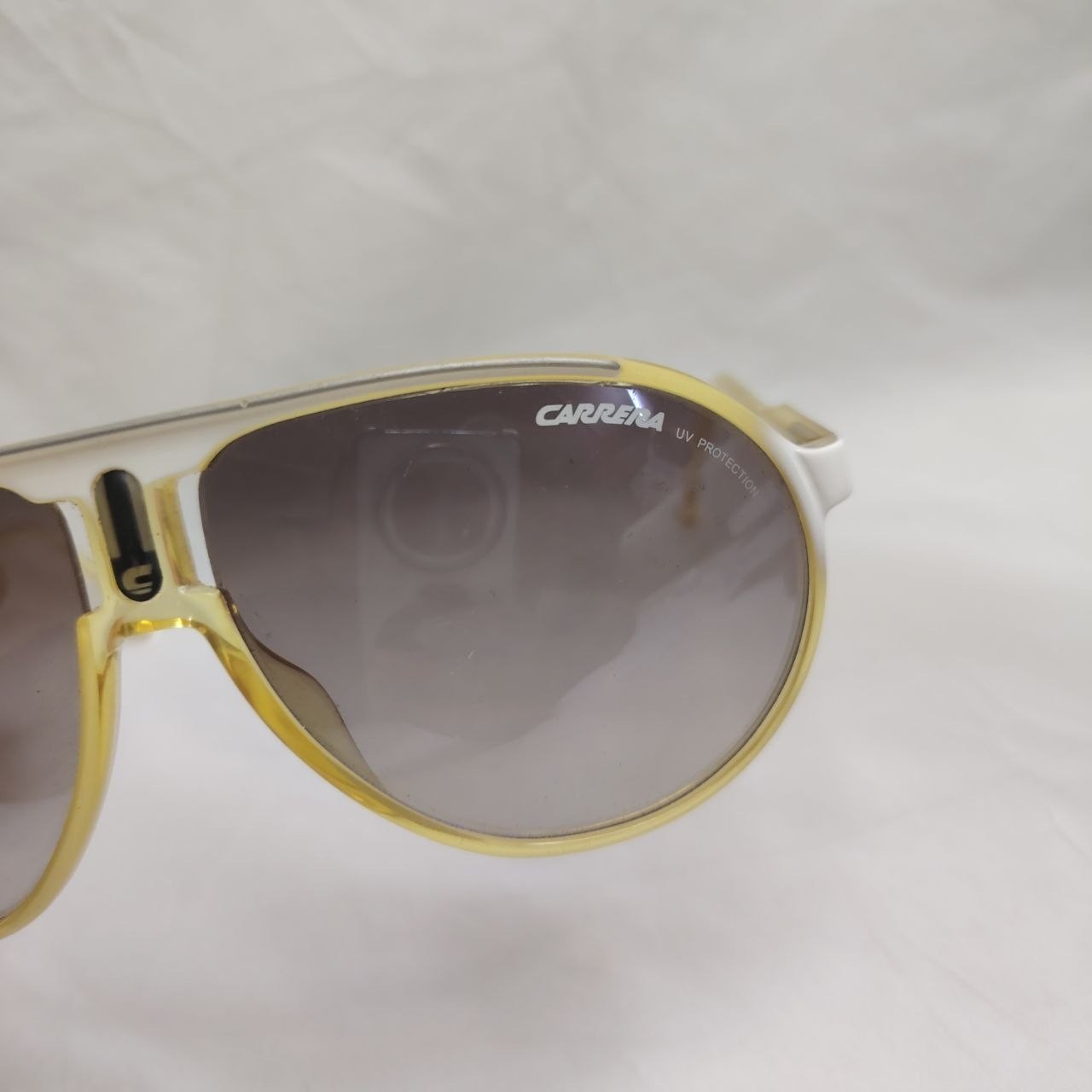 Carrera Champion/C Vintage Optyl Aviator Sunglasses Yellow Gray 62-12 Italy Rare