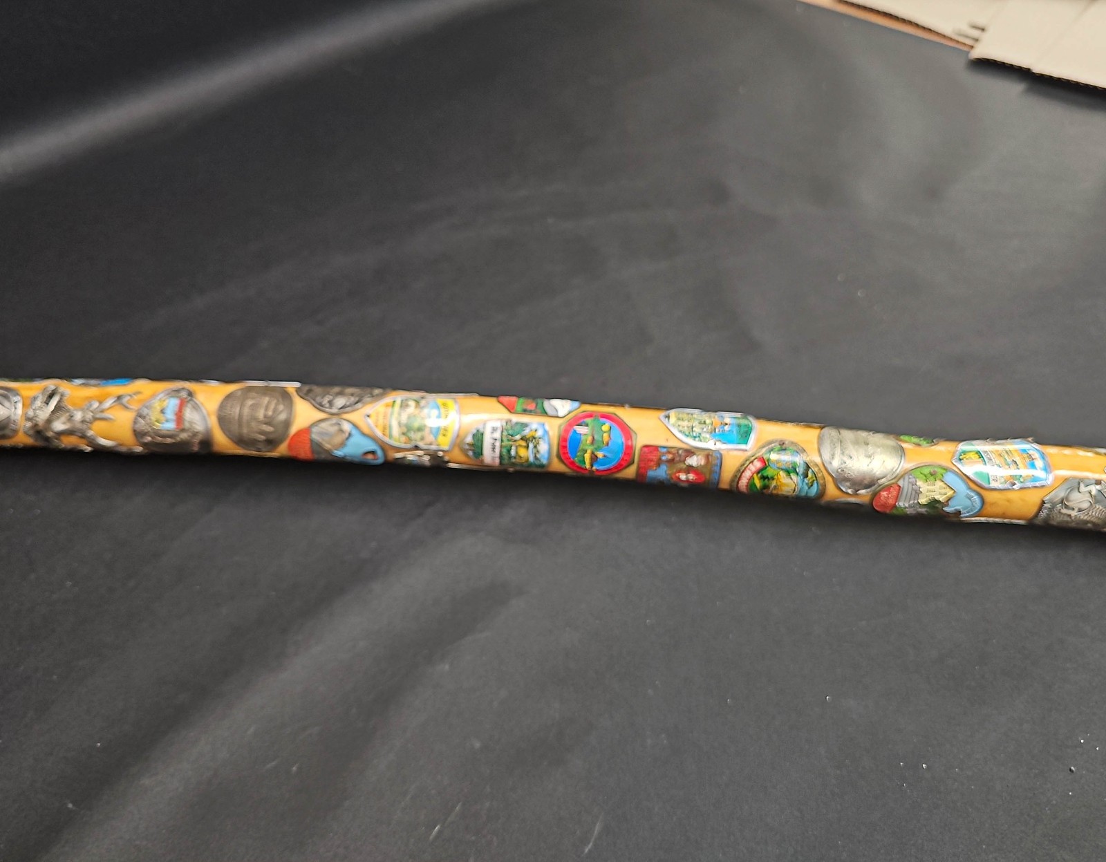 Vintage Unusual Walking Stick 44 x badge