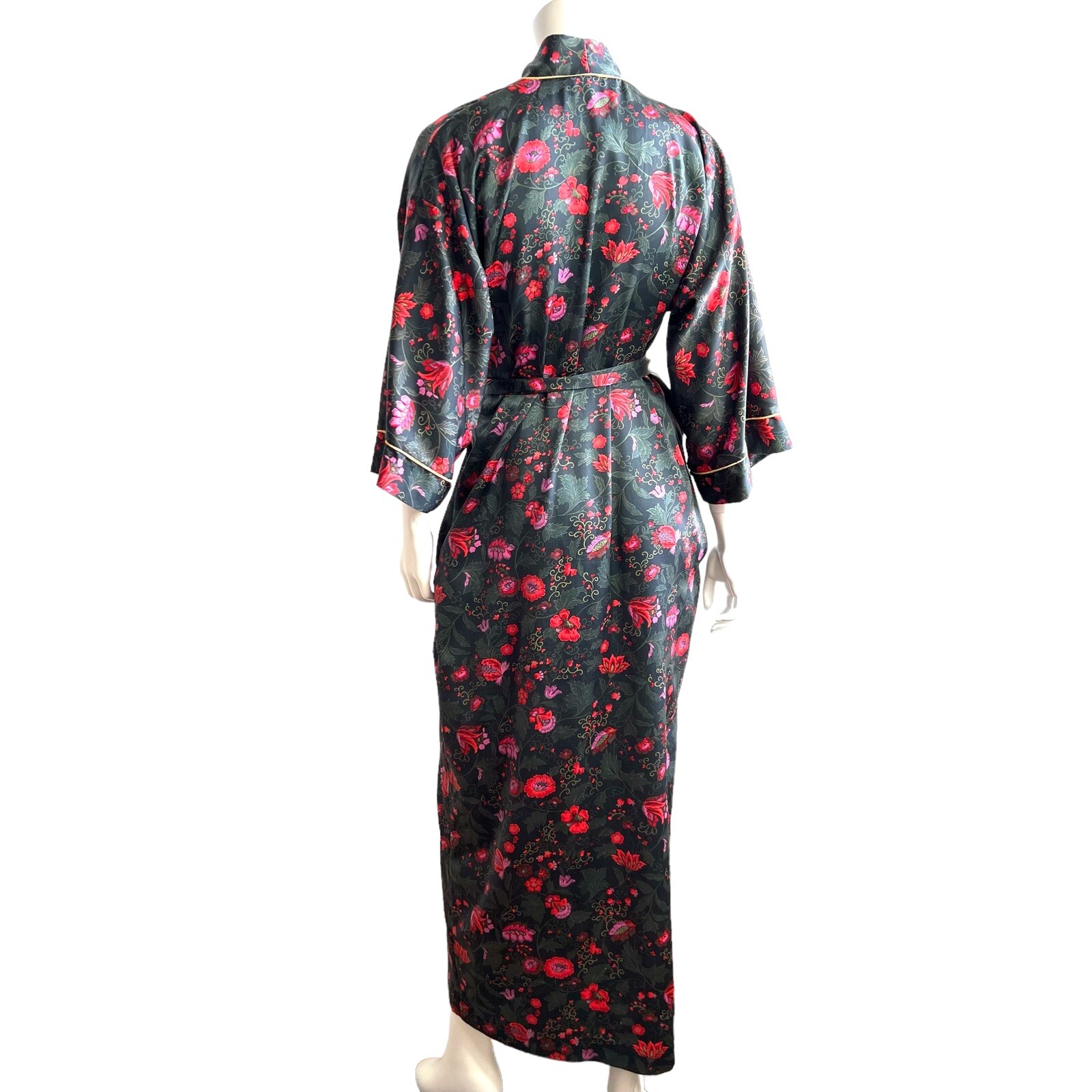Vintage CHRISTIAN DIOR Womens Size Small Medium Belted Lounge Robe Floral