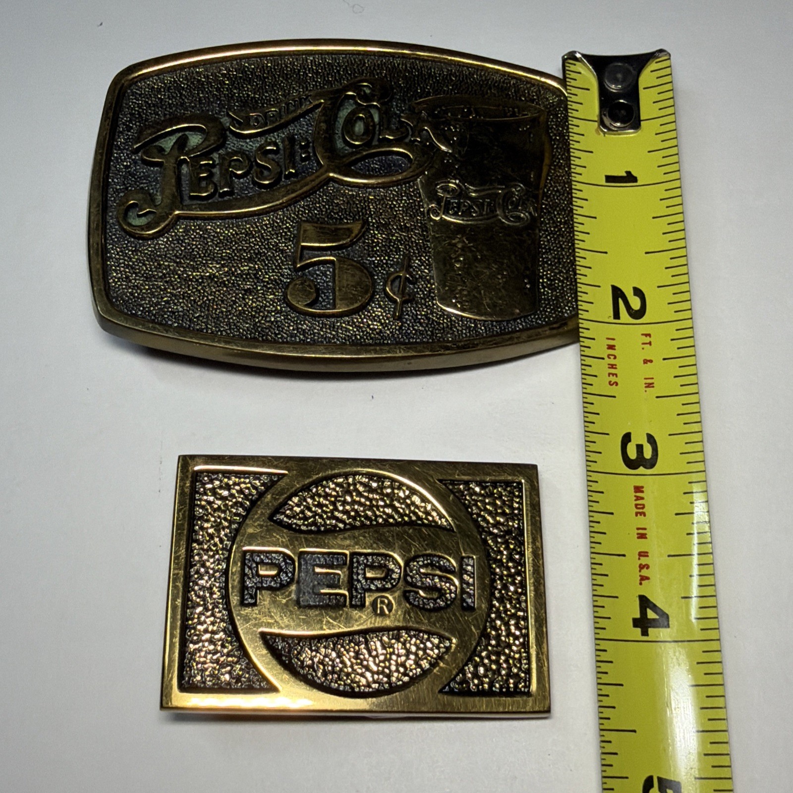 Pepsi-Cola 5 Cents Belt Buckle & Pepsi You Make The Difference Buckle Sales Set