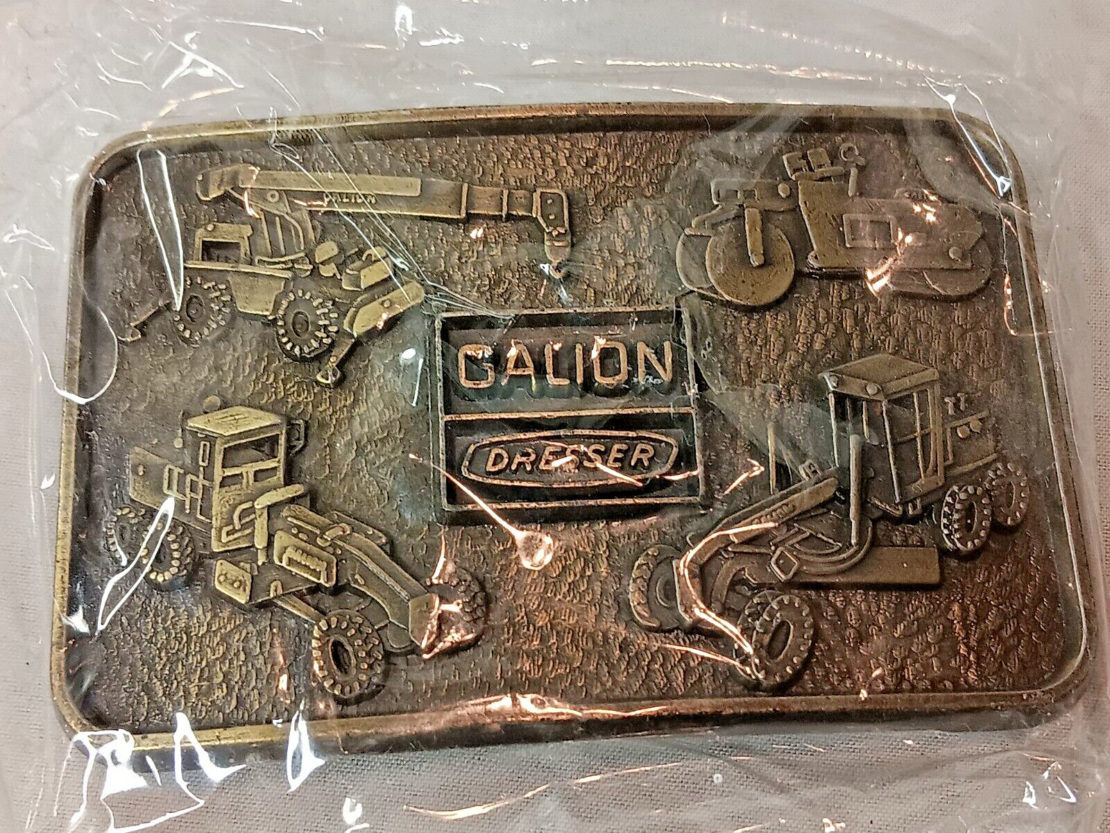 Vtg Galion Dresser Farm Tractor Excavation Equipment Belt Buckle New in Box