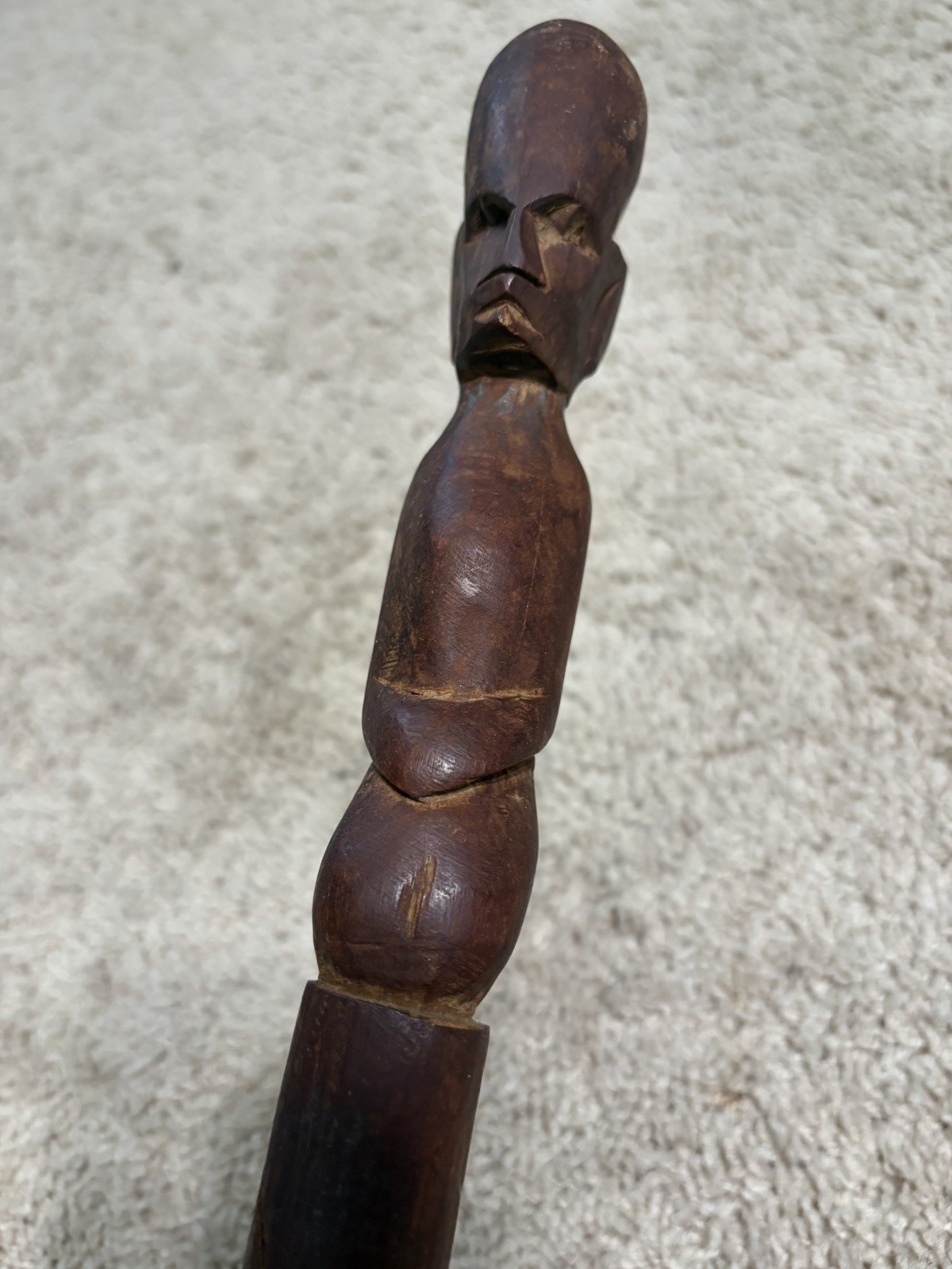 Hand carved Wooden Walking Stick 38 Inches Long