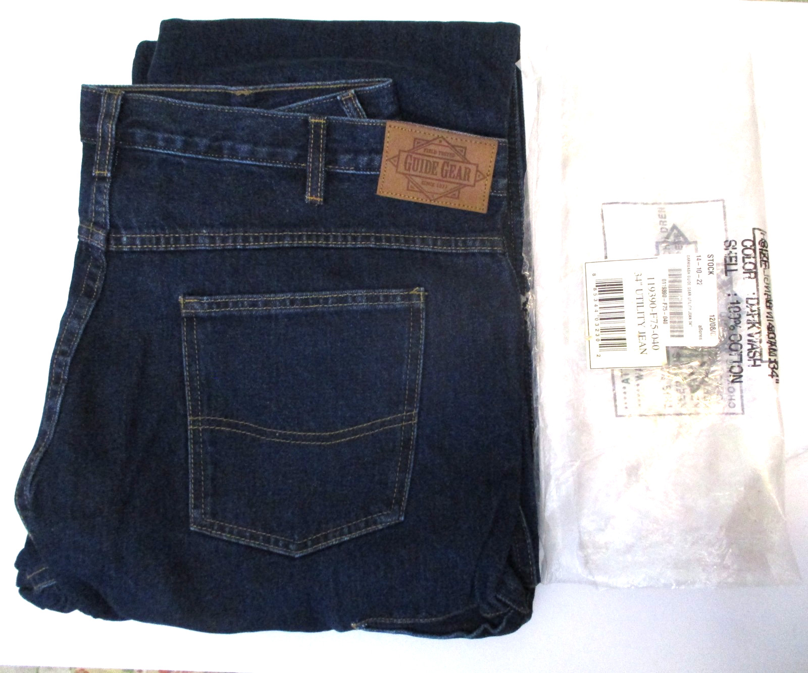 NEW MEN’S GUIDE GEAR UTILITY DENIM BLUE JEANS 40X34 ~ I SELL VINTAGE CLOTHING