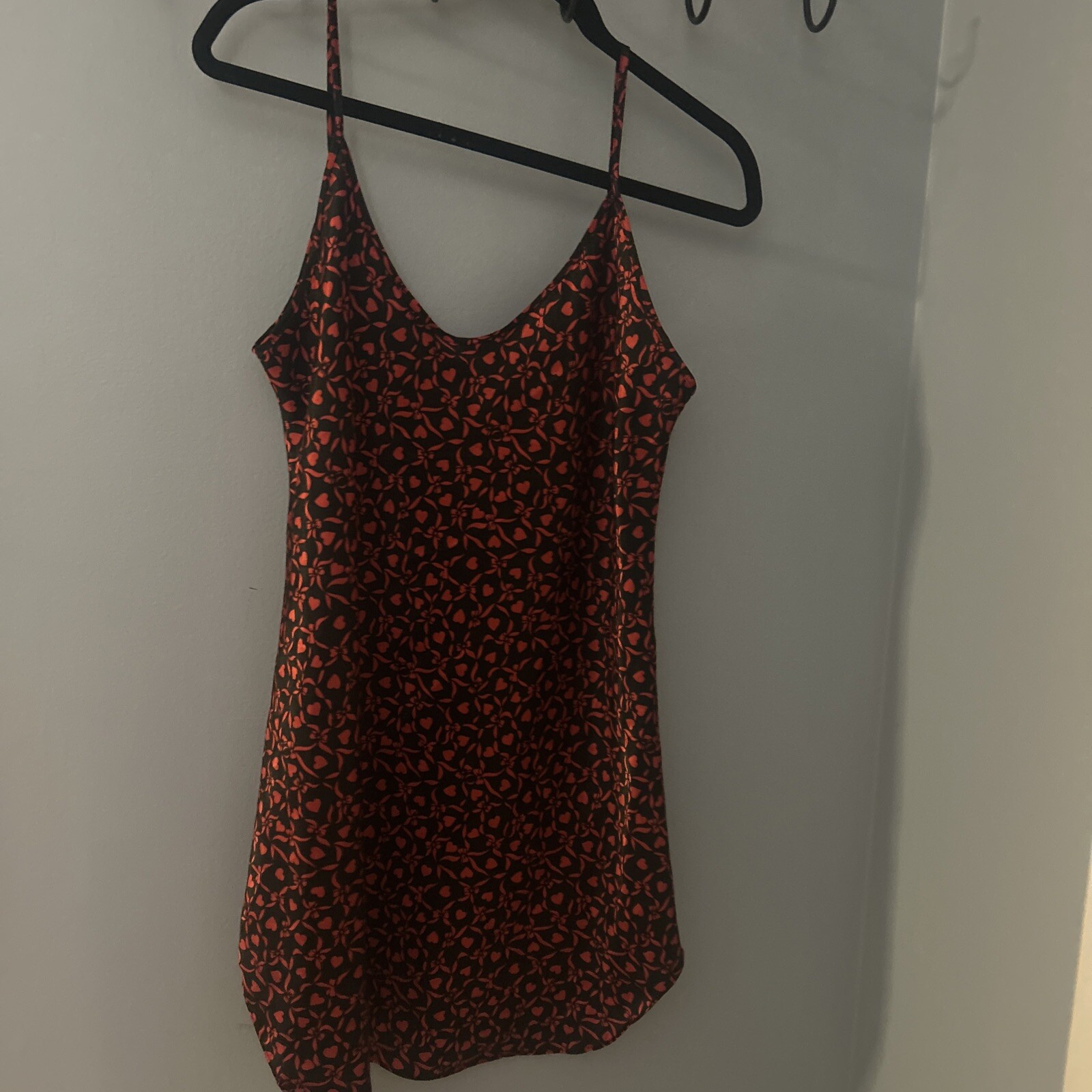 VTG Honors Intimates Black w/Red Hearts & Bows Lingerie Size XL USA