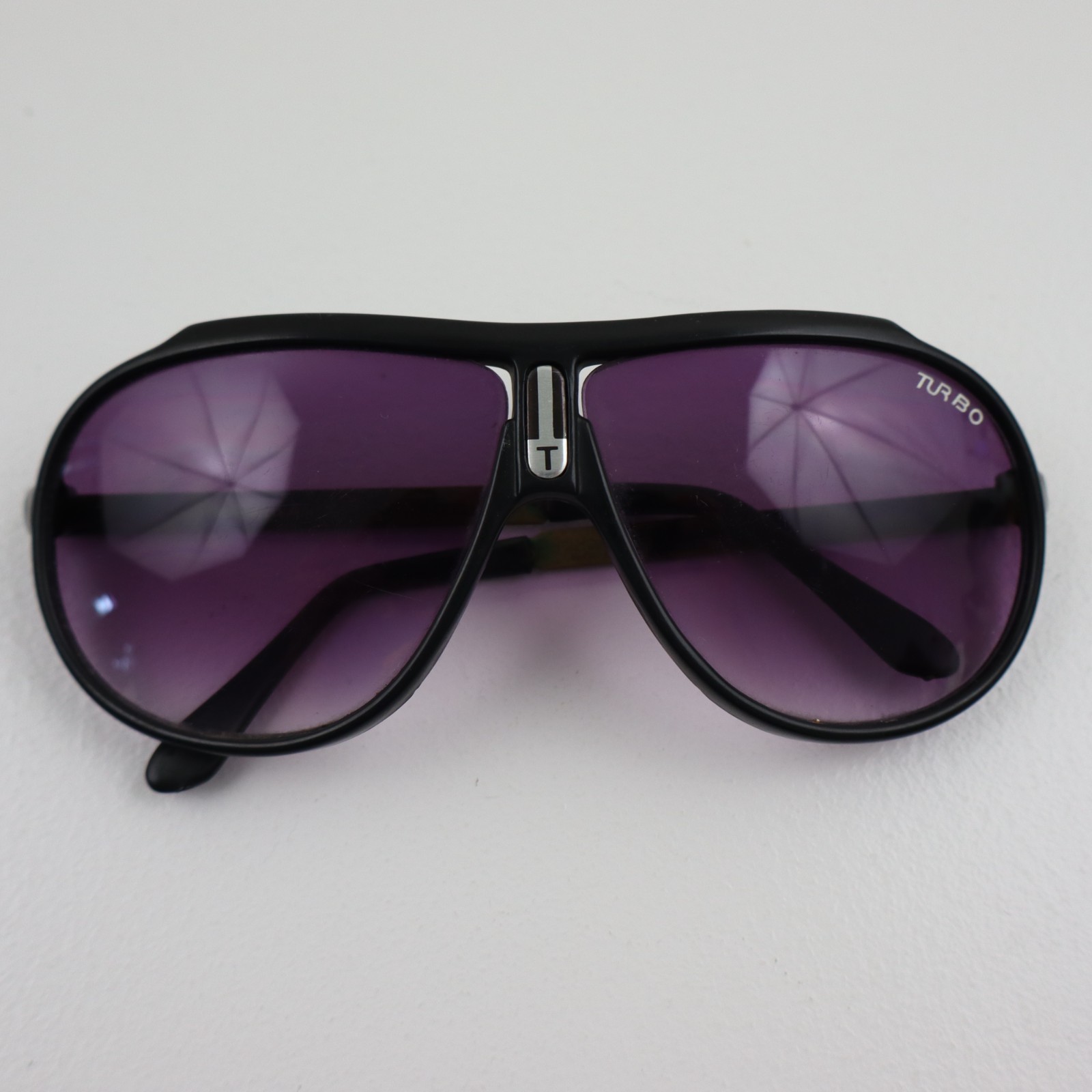 Turbo Vintage 70s 80s Oversized Aviator Mens Sunglasses Purple Gradient Black