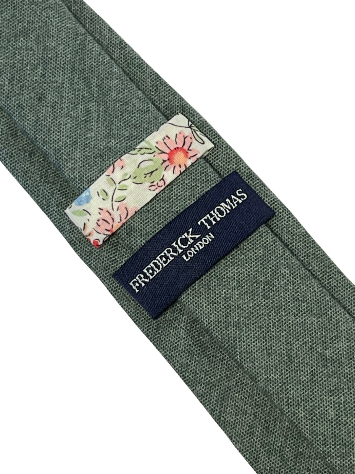 Frederick Thomas mens cotton tie in sea green textured design-er plain