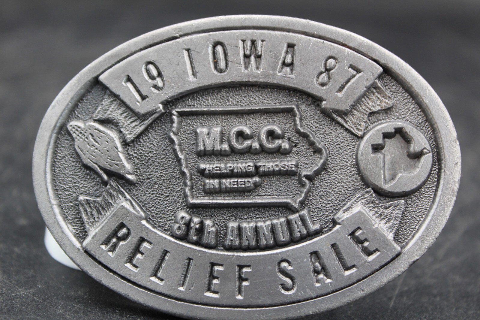 M.C.C Relief Sale1987 IOWA 8TH ANNUAL belt buckle 121 of 151 Limited Edition