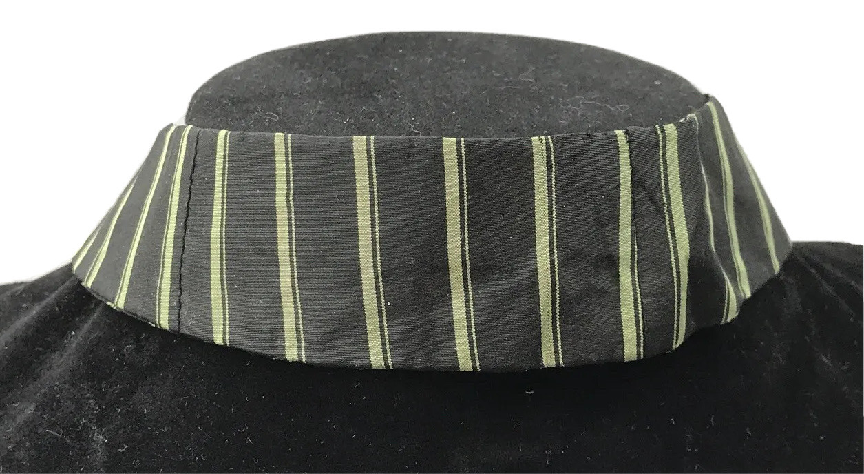 Antique Victorian Collar Choker Green Black Stripes Removable