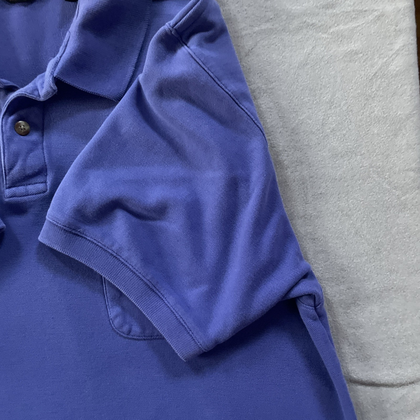 Eddie Bauer Mens Extra Large Polo Shirt Purple Short Sleeve Cotton Pique Pocket