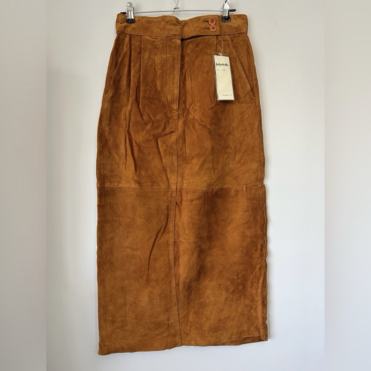 Vintage Bagatelle Arlington Avenue Leather 2 Pc Skirt Suit Top Large Skirt 8 NWT