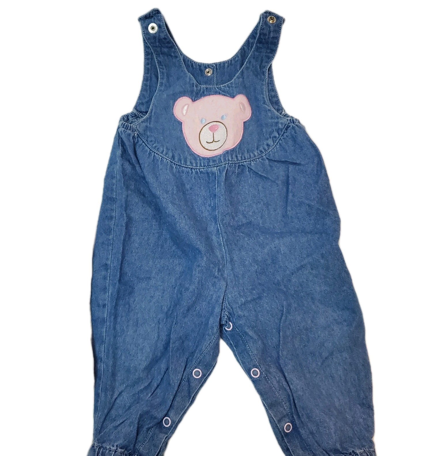 VTG CLASS CLUB BABY VINTAGE Denim Overalls Jumper 12 Mo Bear