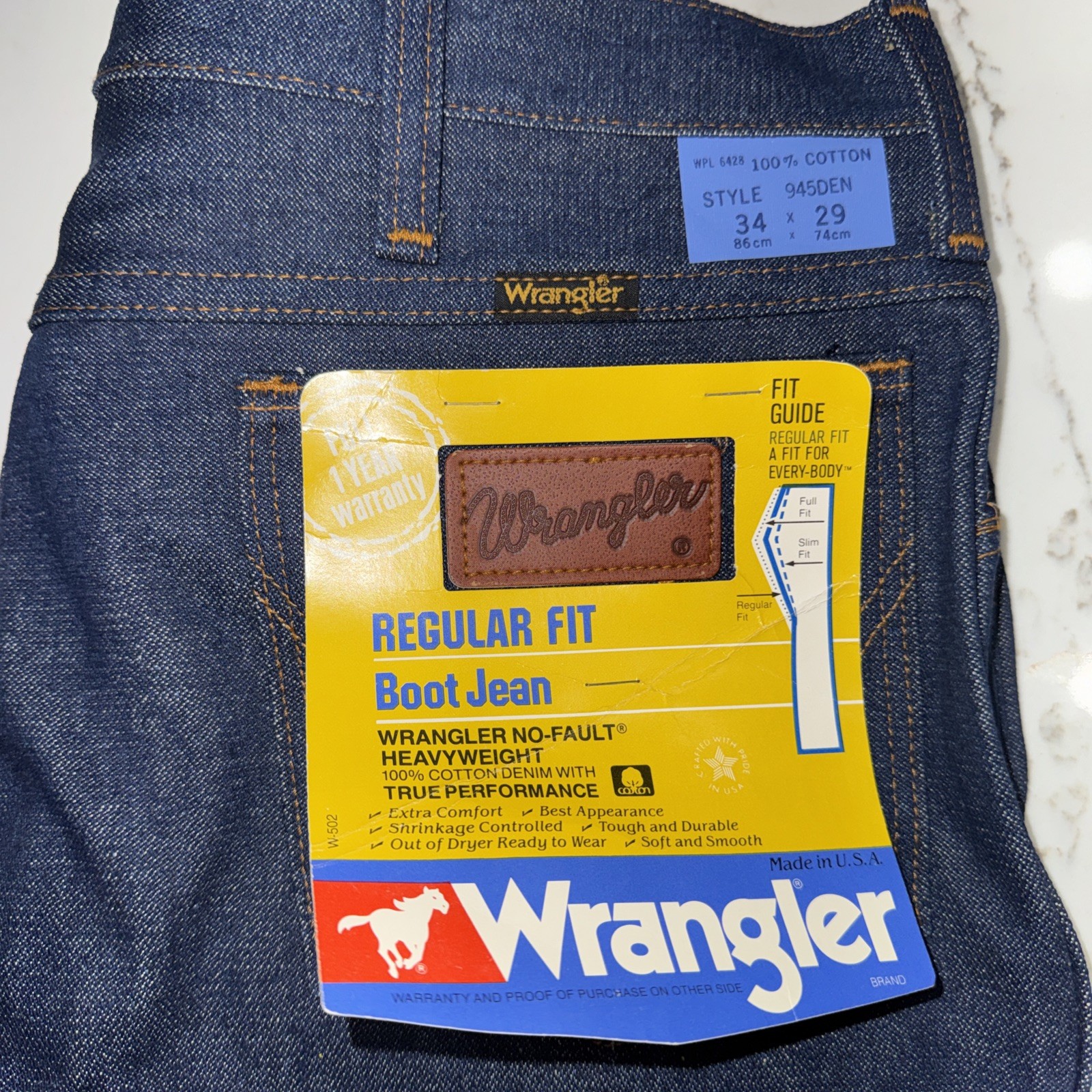 Corvette GM Safety NOS VTG Wrangler 945DEN Regular Bootcut Jeans