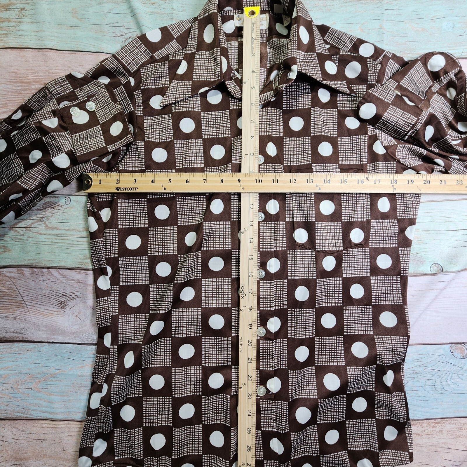 Vintage 70s Capri California By David Langman Long Sleeve Shirt Size 15 1/2