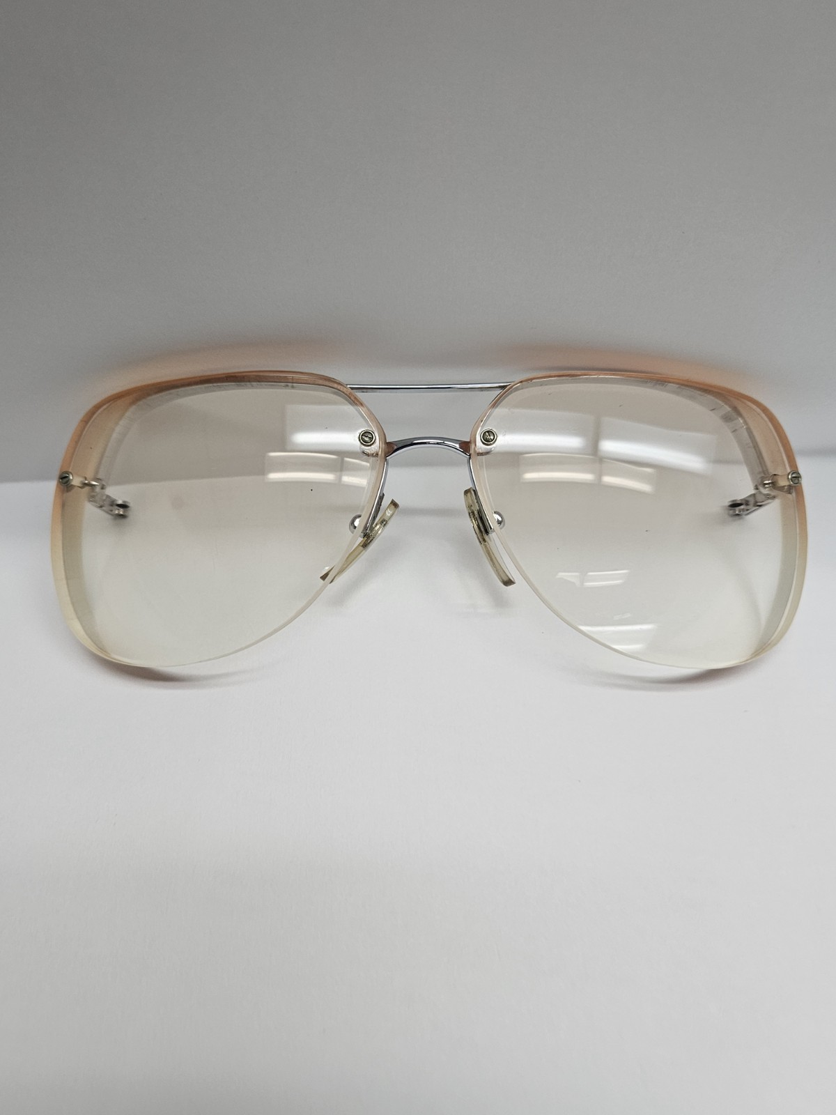 Vintage Thick Eye Glasses No Temples, Peach Color 24-18