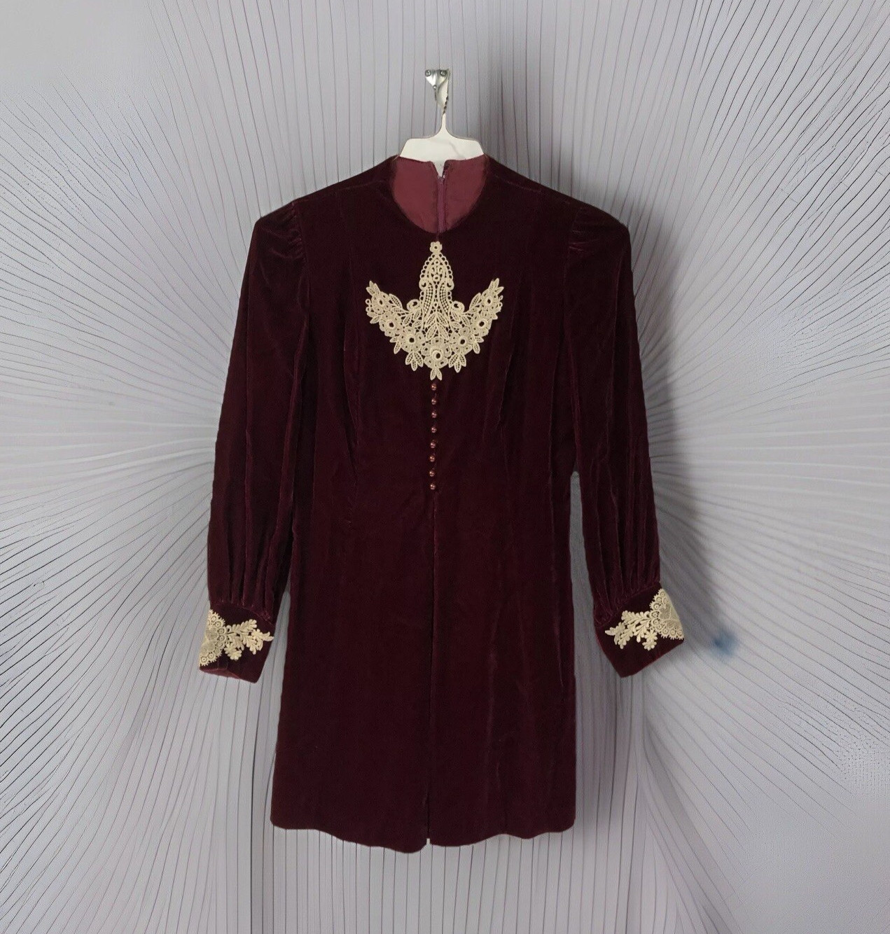 Petites By Suzy New York Red Velvet Mini Dress Union Made 60/70s XS/S Vintage
