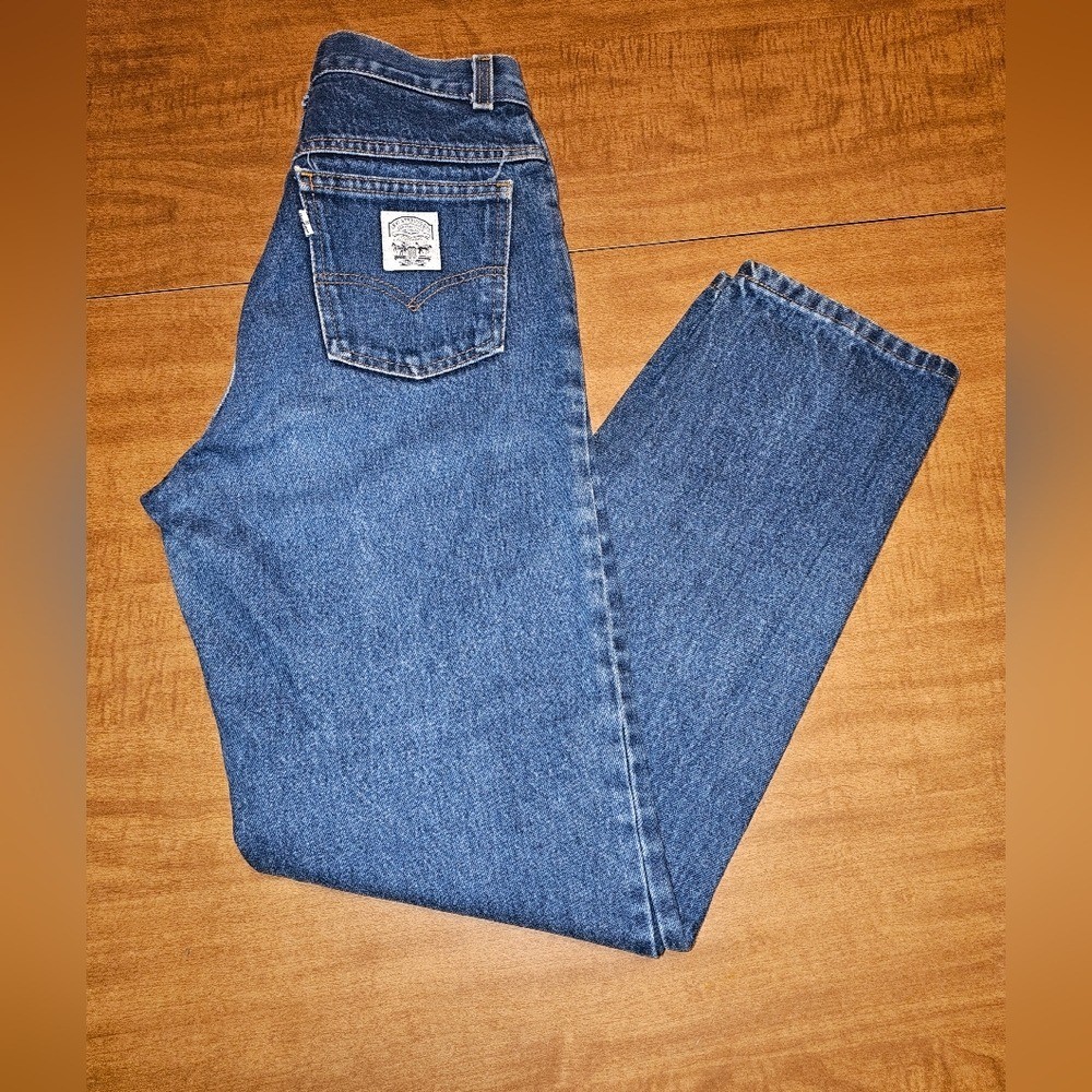 Vtg Levis Jeans Women 11 High Rise Straight Leg 2 horse white patch 26×29 WJ1
