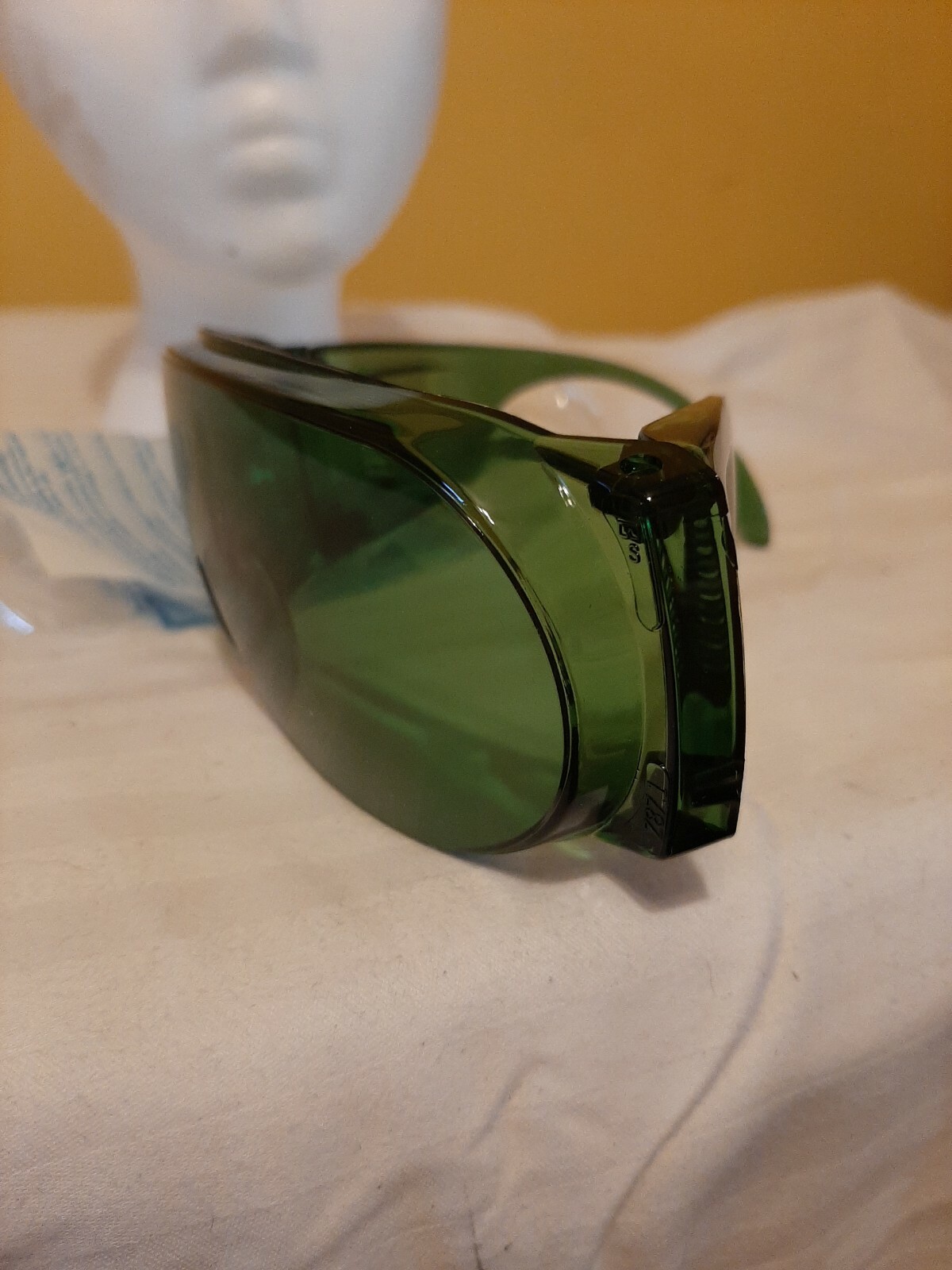 VTG Bouton Z87 All Green Over RX Welding Safety Glasses Side Shields NOS 23/2