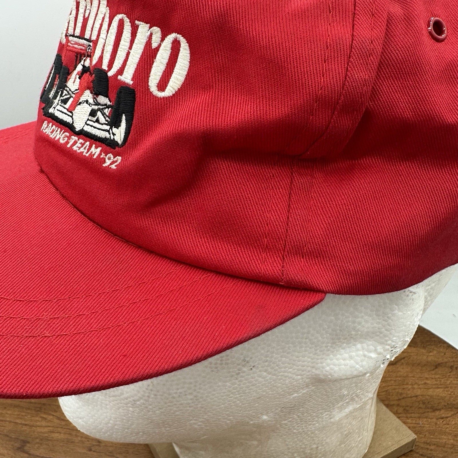 Vintage Marlboro Racing Team ’92 Snapback Truckers Embroidered Red Hat Cap