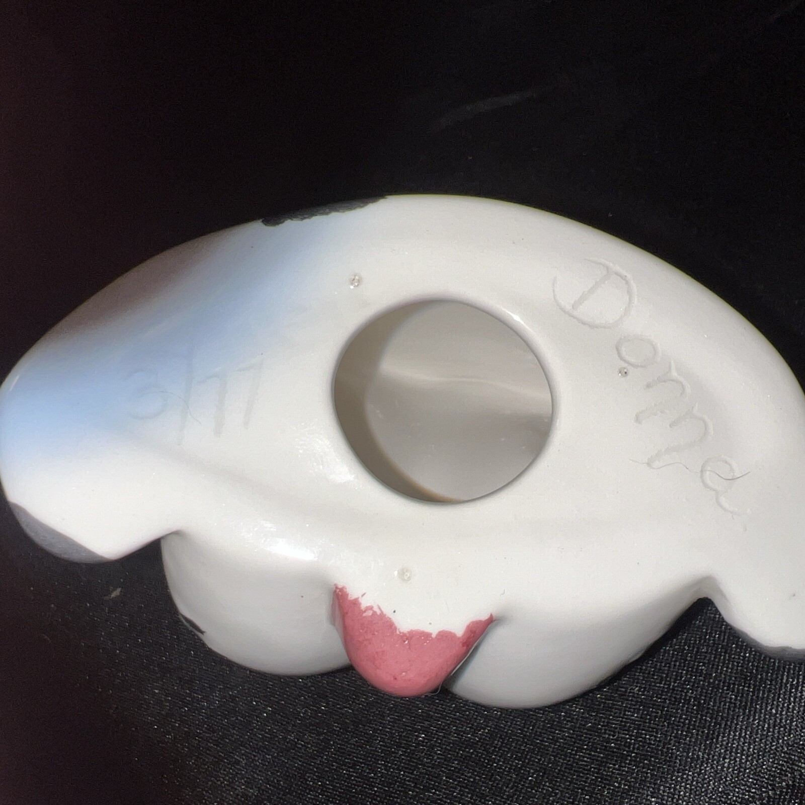 Vintage Arnel Ceramic Dog Face Eyeglasses Holder Stand Sleepy Eyes