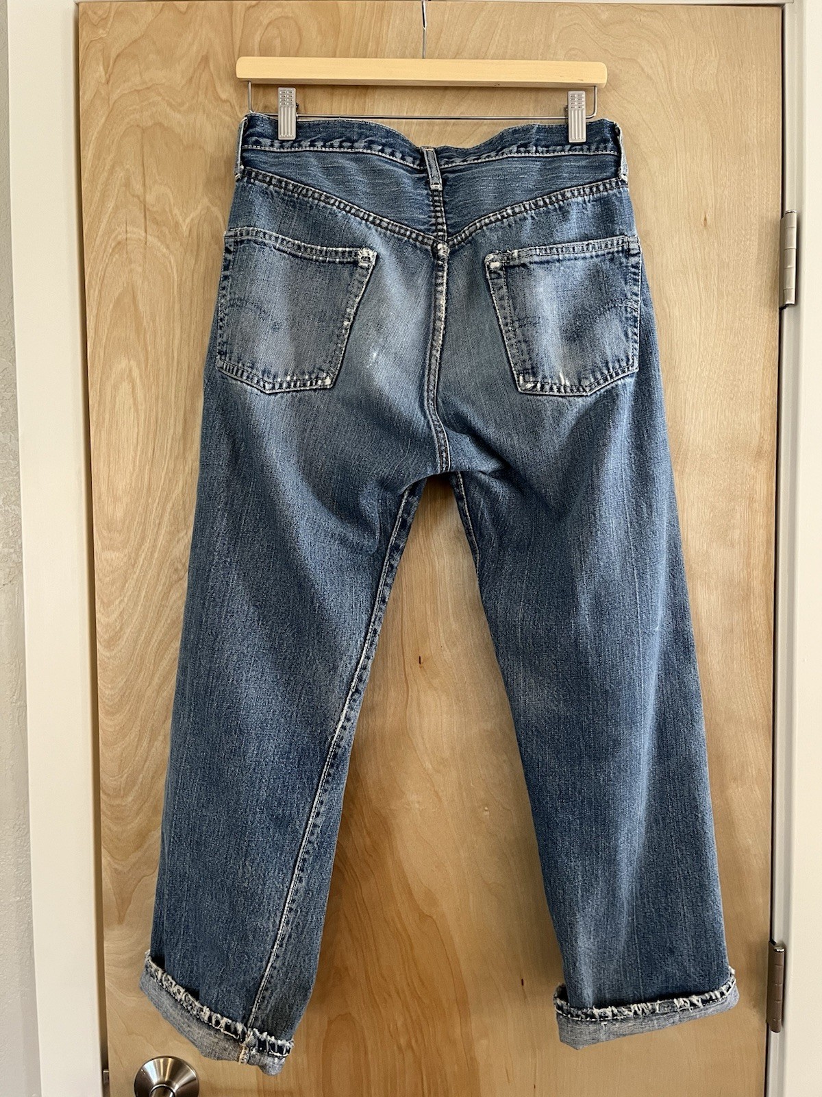 Vintage 1960’s Levi’s Big E denim 501 Jeans, V Stitch, J Stamp Selvedge 31” W