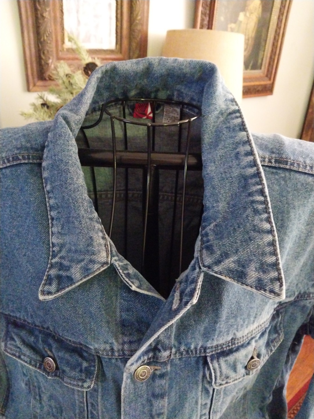 Vintage Marlboro Denim Jacket Star Logo Adult Medium Blue Button Up Trucker GUC