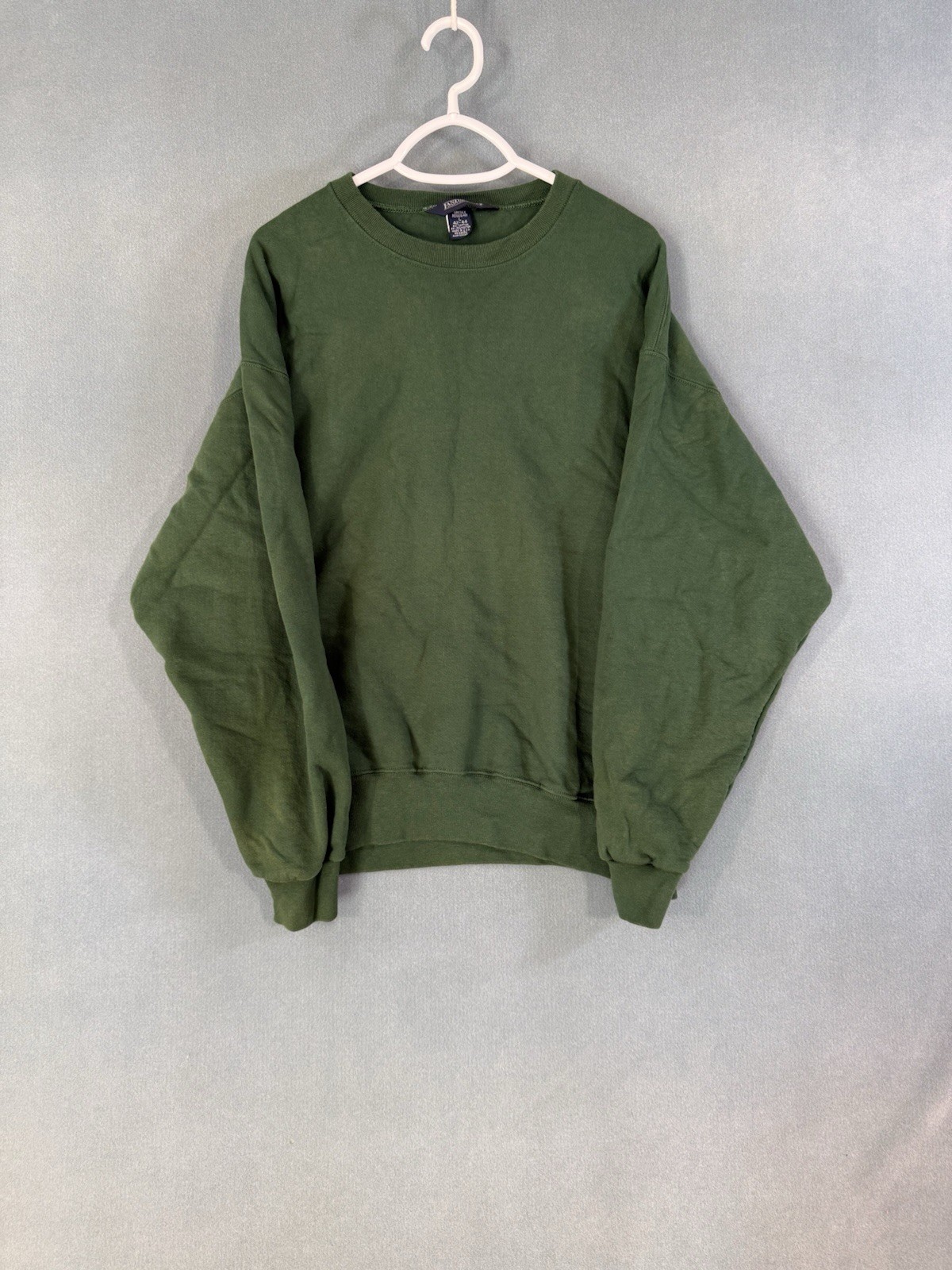 Vintage Lands End Sweatshirt Size Medium Green 90s Made In USA Faded Large