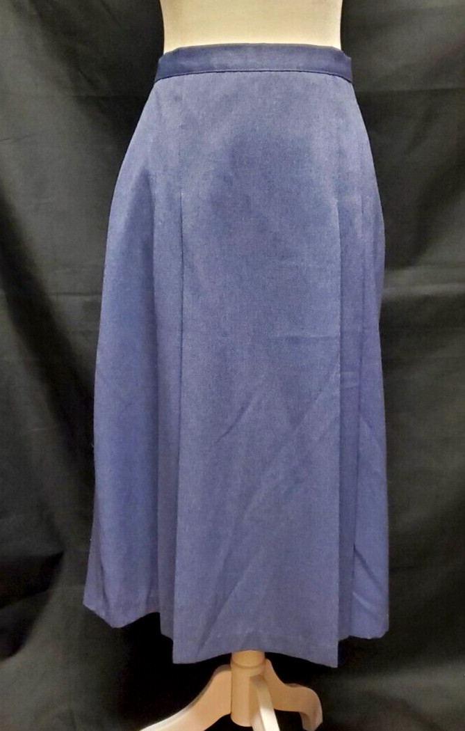Vintage RRRRRUSS Russ Togs Womens Teal Pleat Skirt Union Made in USA Sz 12