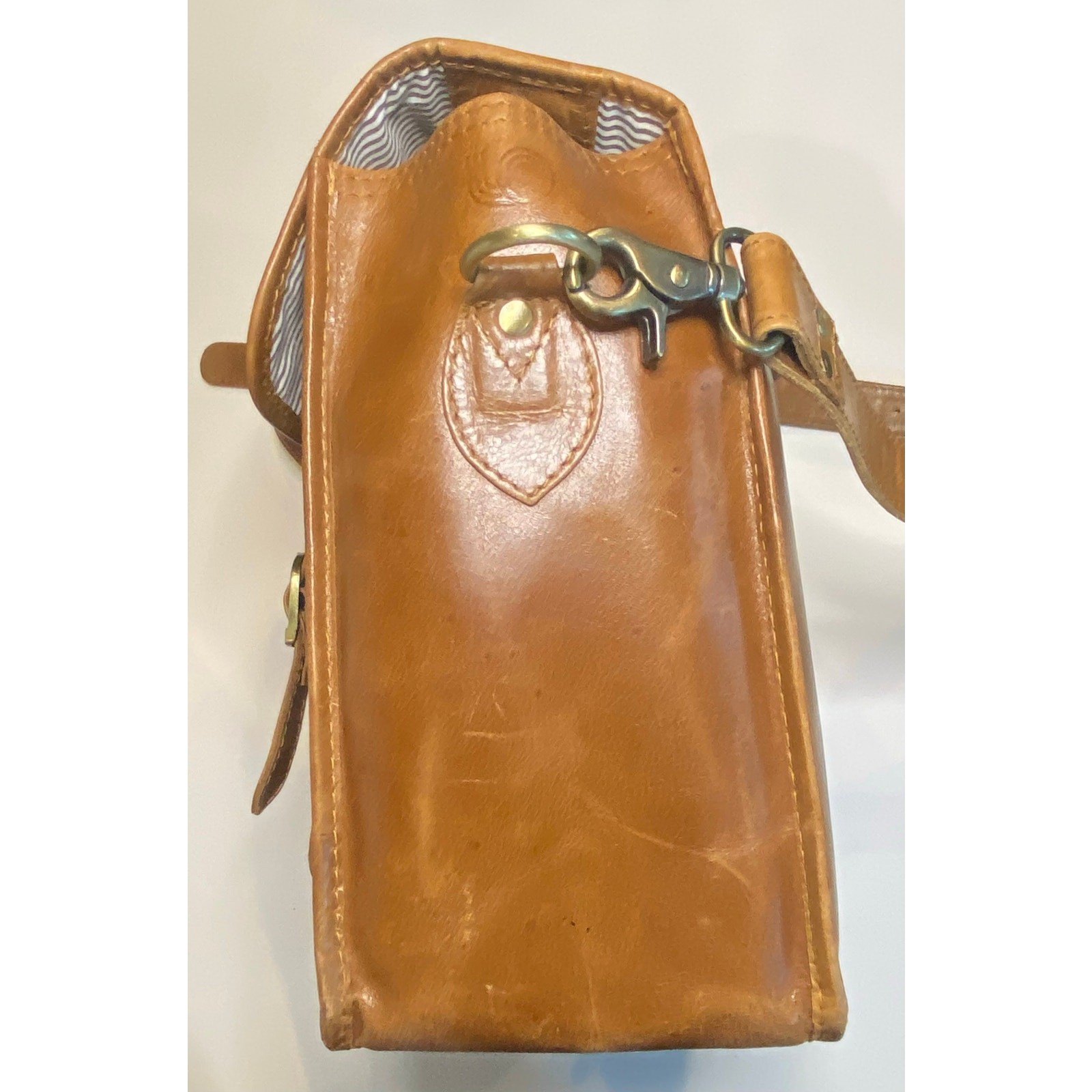 Vintage Brown Leather Satchel, Briefcase, Diaper Bag, Multi Purpose Shoulder Bag