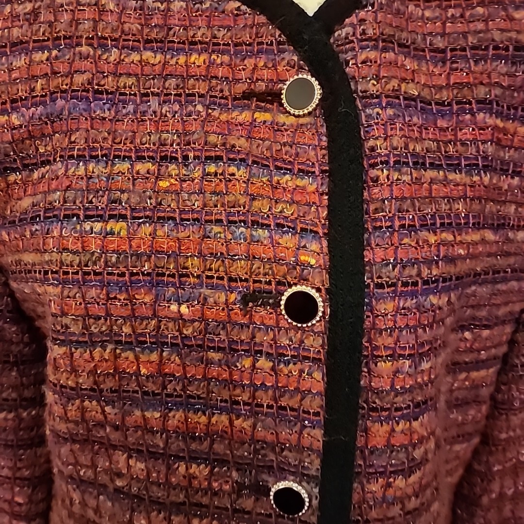 Vintage 80’s Multi-color Boucle Cardigan Sweater Jacket by Haberdashery Size 14