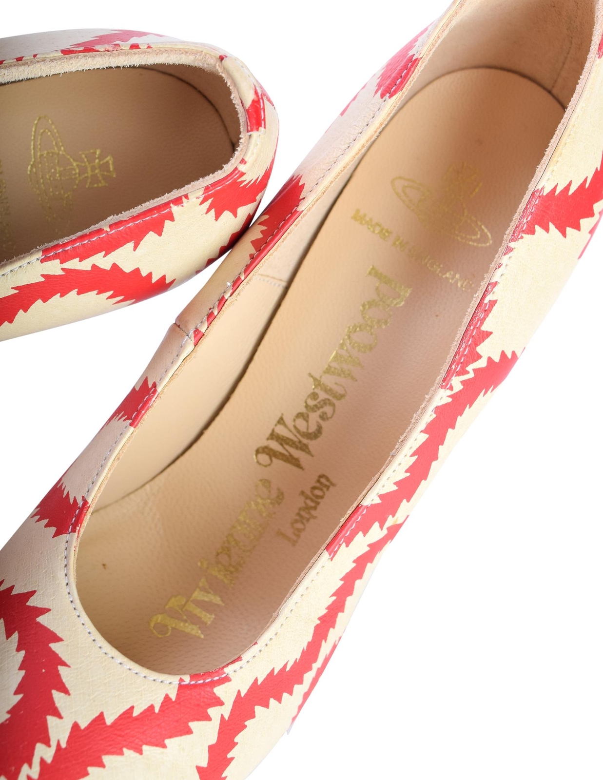 Vivienne Westwood SS 2013 Iconic ‘Pirate’ Squiggle Print Leather Elevated Court