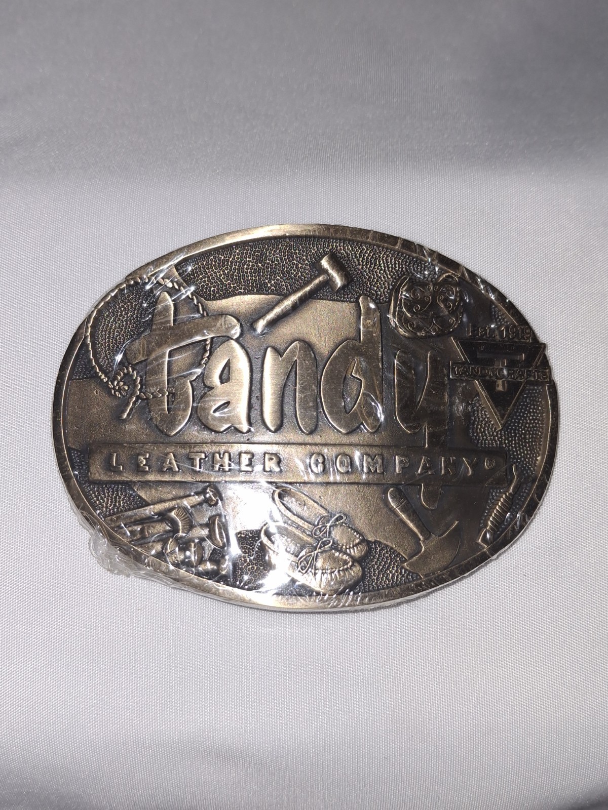 Vintage Tandy Leather Company Belt Brass Buckle