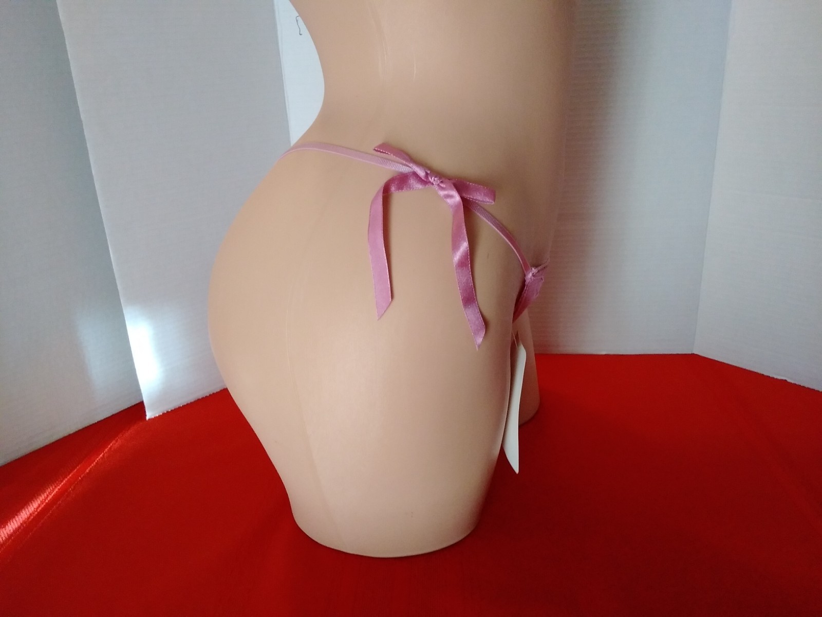 Panties NWT Vintage Rene Rofe Lingeire Side Tie Lace Pink String Bikini Thong 7