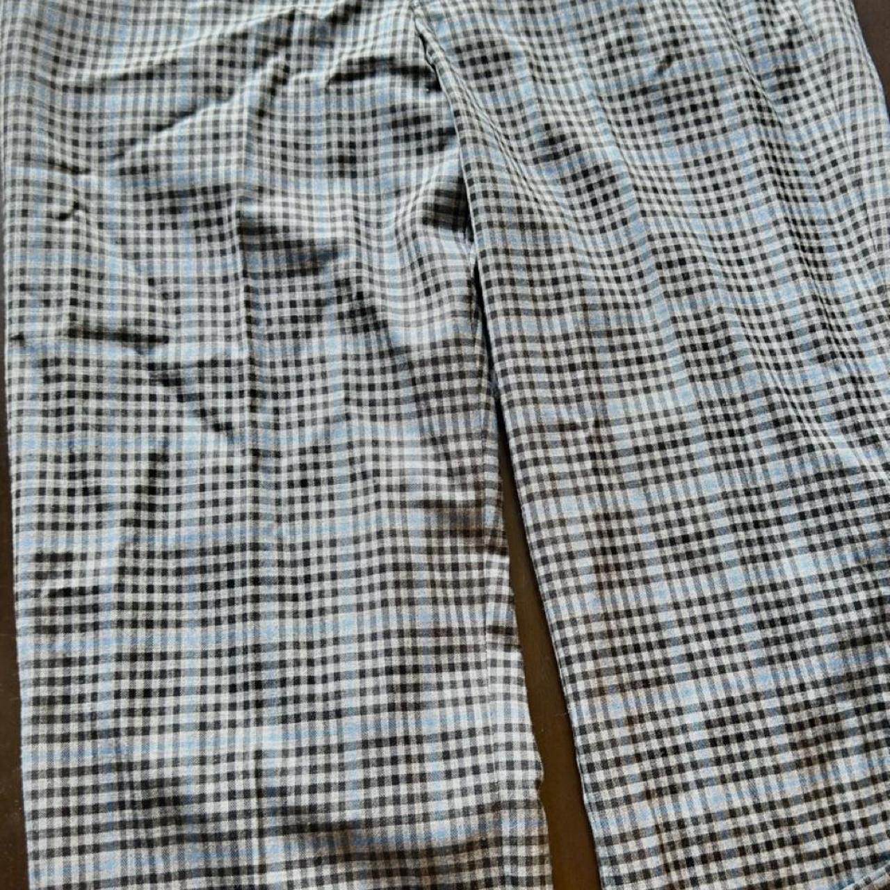 Lowe Donald of Scotland blue and white plaid pants size 34 long bootcut