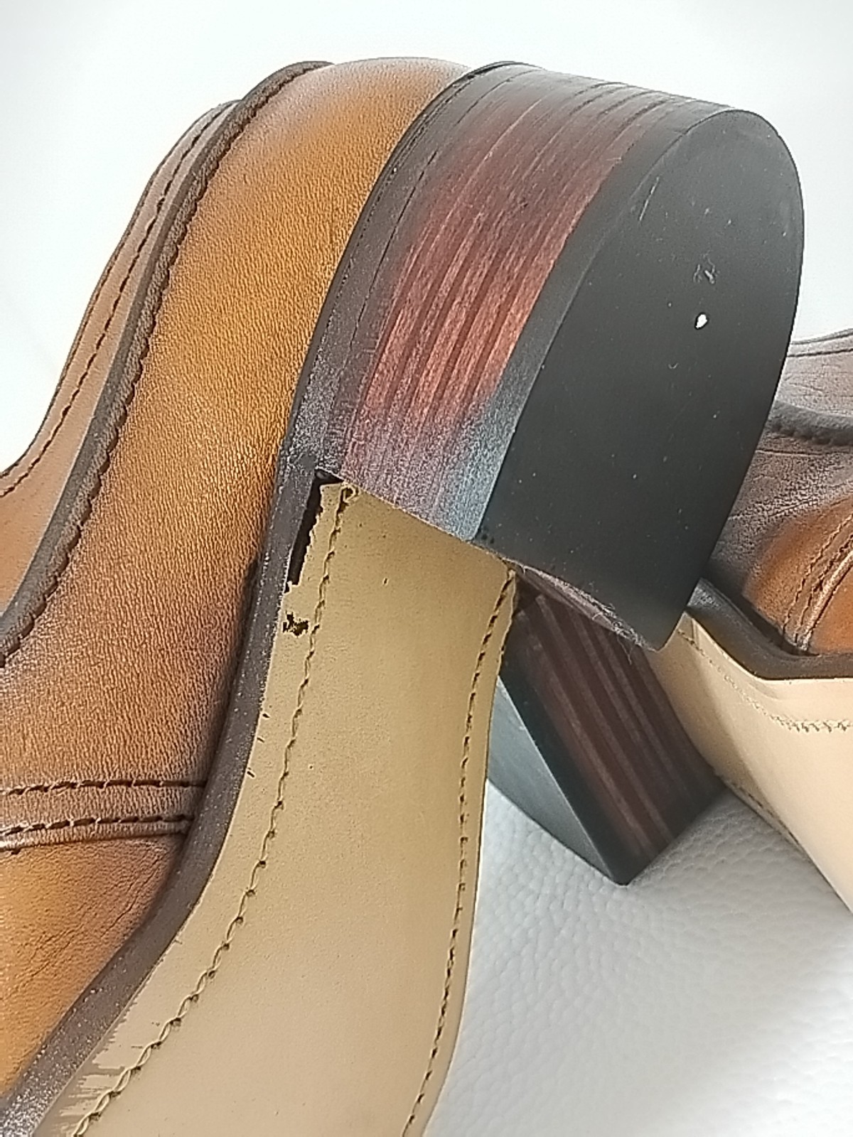 Vintage Deadstock 1970s Brown Leather Platform Oxfords Made In Usa 9d